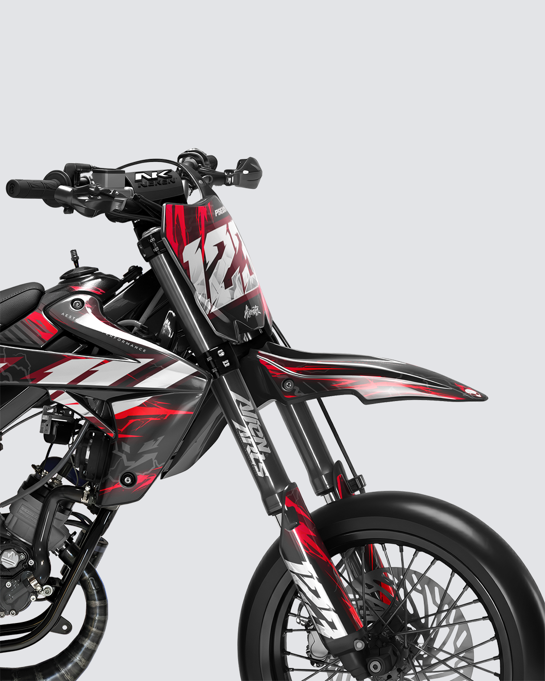 STORMX - Kit deco RIEJU 50cc - Rouge — vue de face