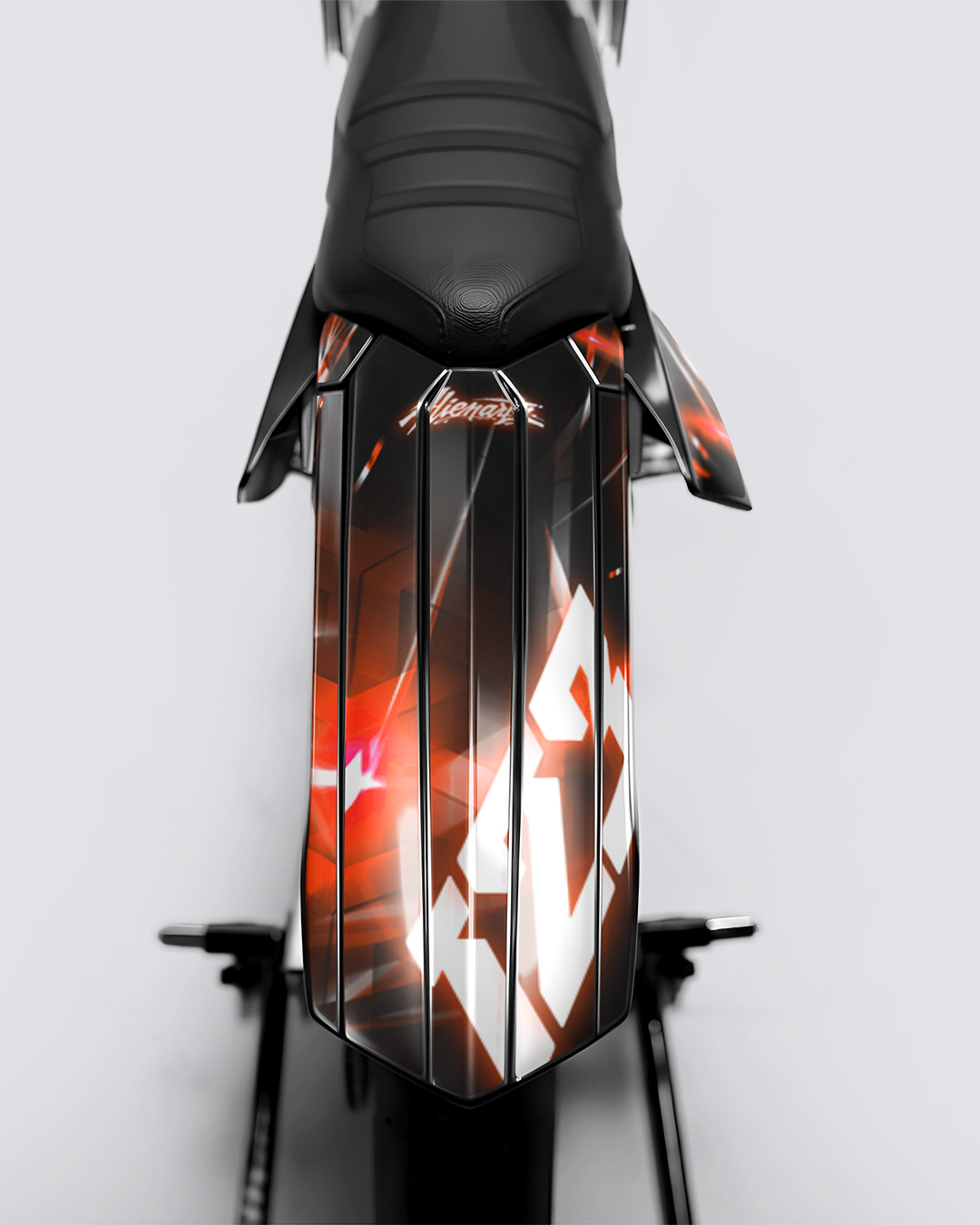 PLASMA - Kit deco RIEJU 50cc - Orange — vue de dos