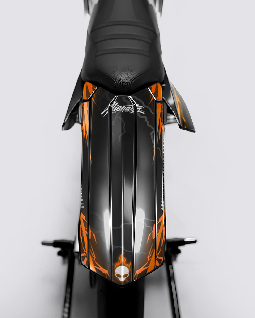 STORMX - Kit deco RIEJU 50cc - Orange — vue de dos