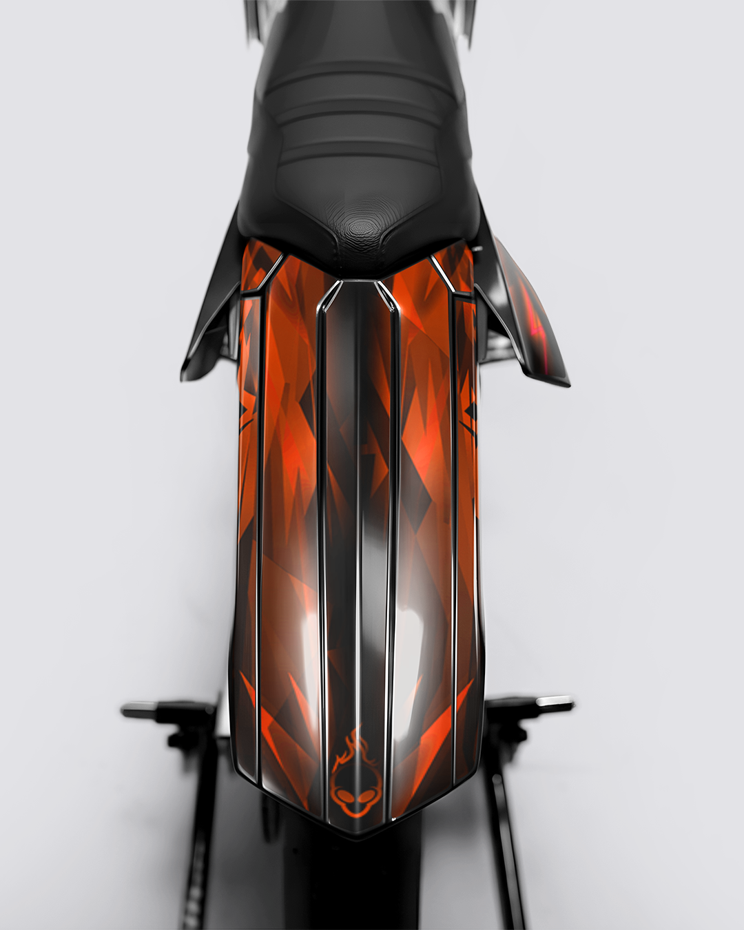 RUSH - Kit deco RIEJU 50cc - Orange — vue de dos