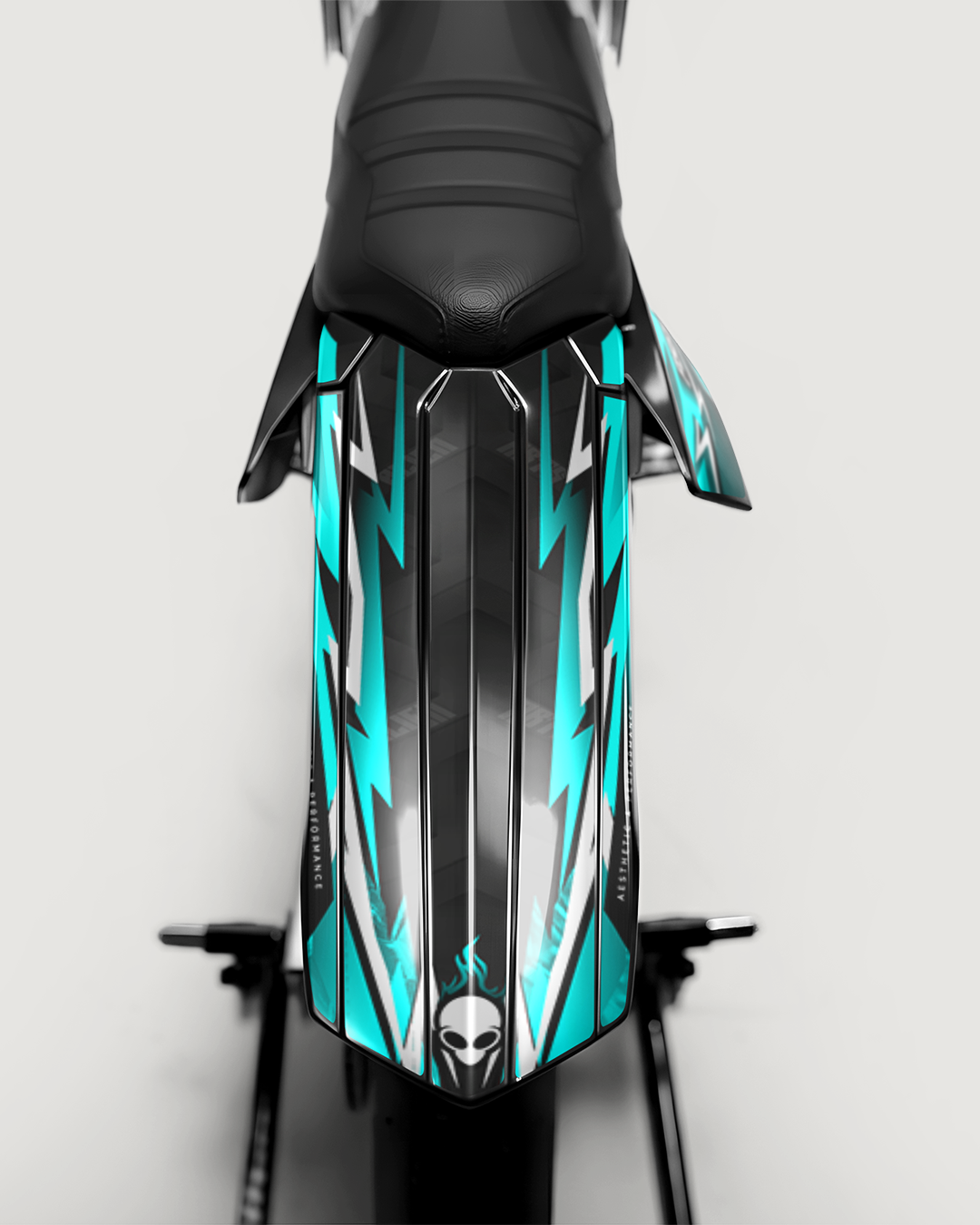 RAMPAGE - Kit deco RIEJU 50cc - Turquoise — vue de dos