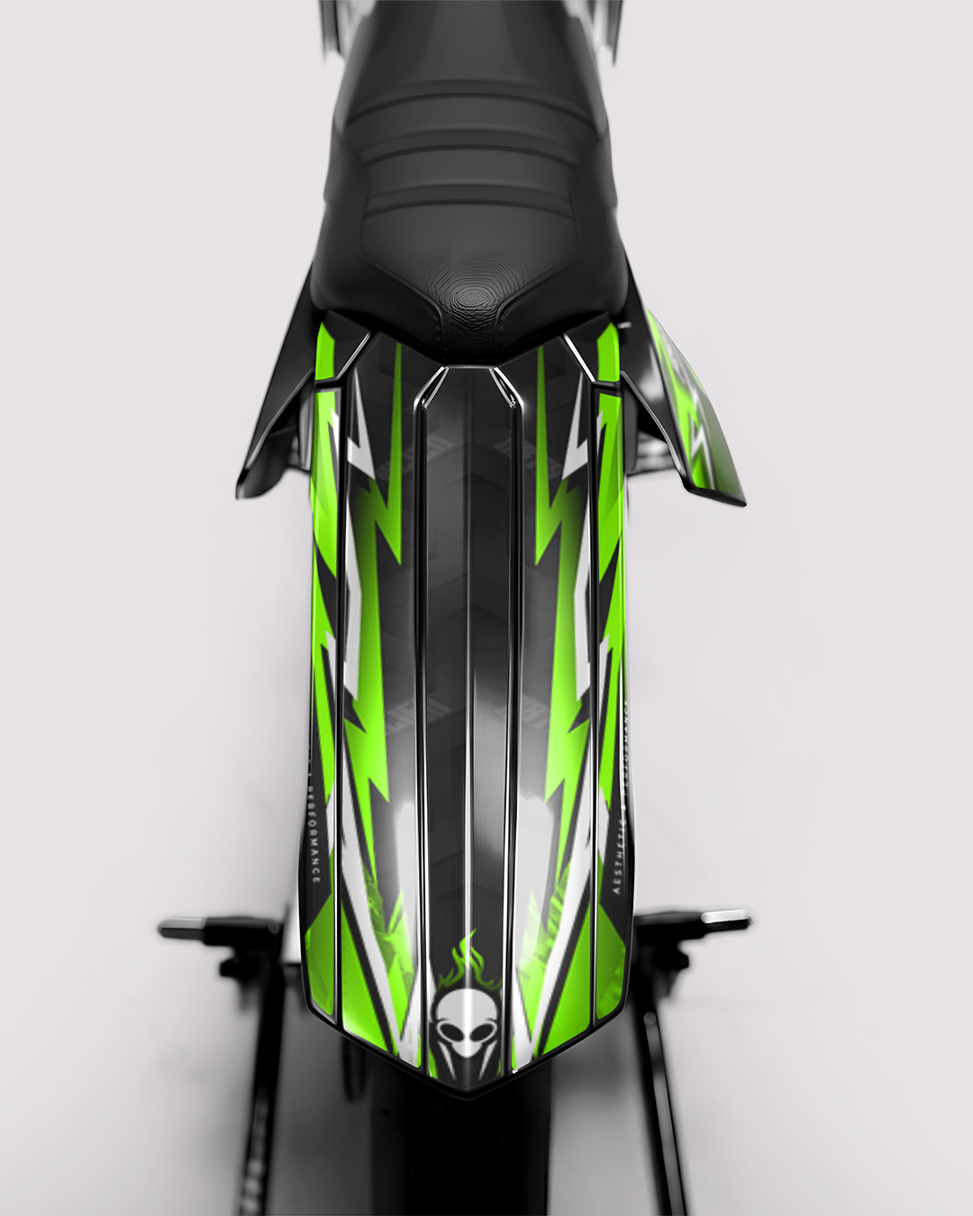 RAMPAGE - Kit deco RIEJU 50cc - Vert — vue de dos