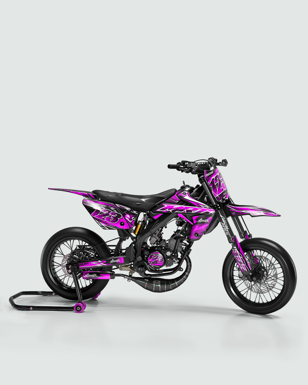 RAMPAGE - Kit deco RIEJU 50cc - Rose — vue de côté