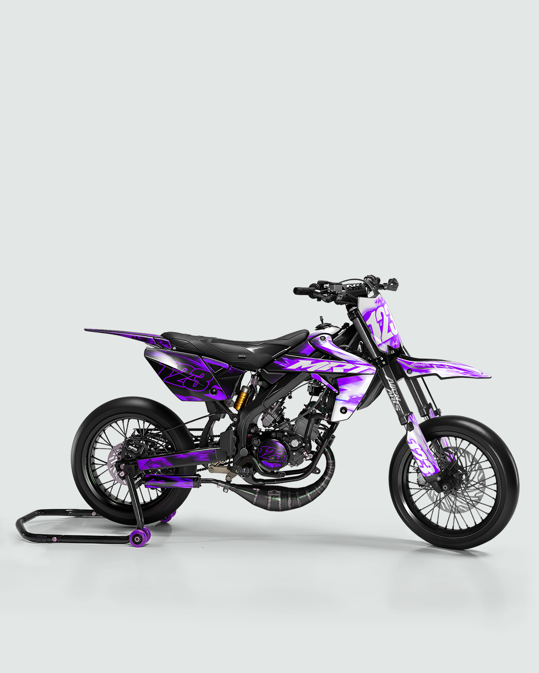 RUSH - Kit deco RIEJU 50cc - Violet — vue de côté