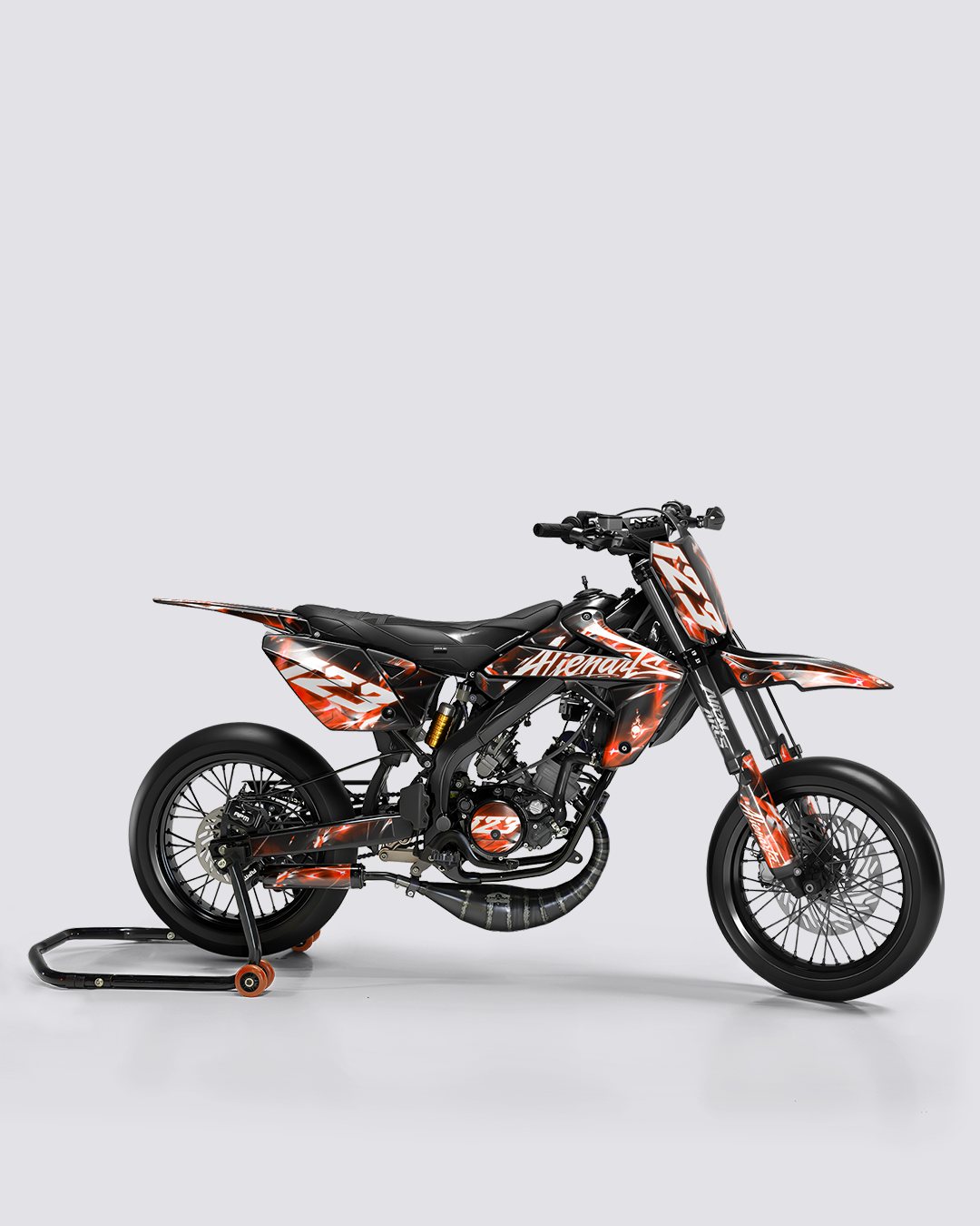 PLASMA - Kit deco RIEJU 50cc - Orange — vue de côté