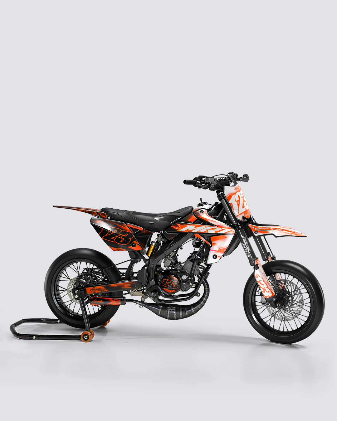 RUSH - Kit deco RIEJU 50cc - Orange — vue de côté