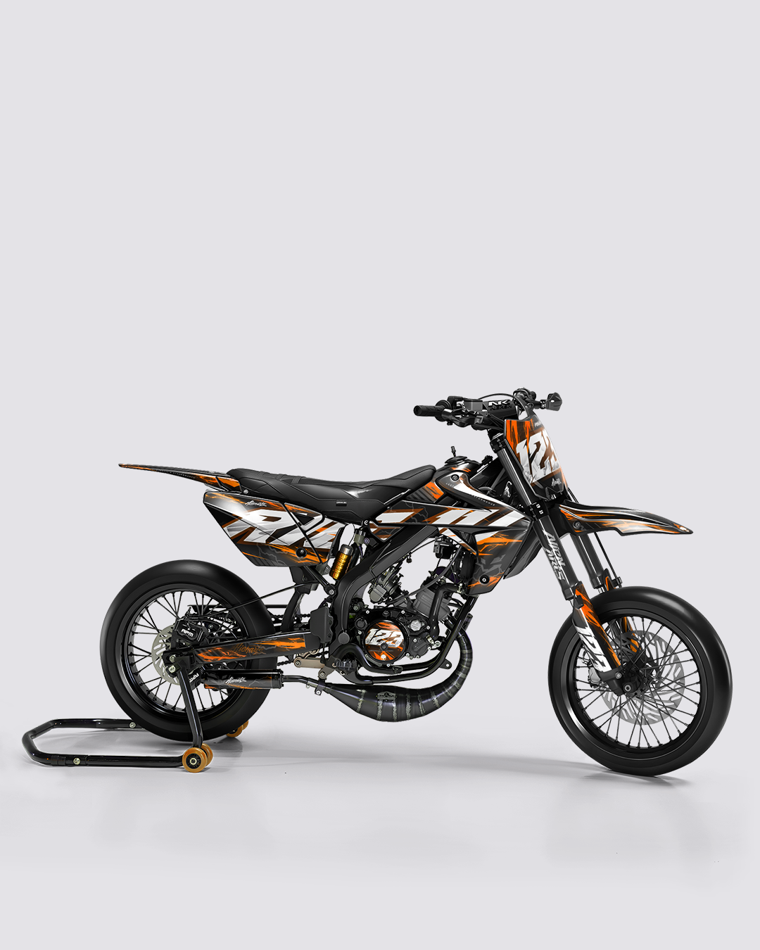 STORMX - Kit deco RIEJU 50cc - Orange — vue de côté