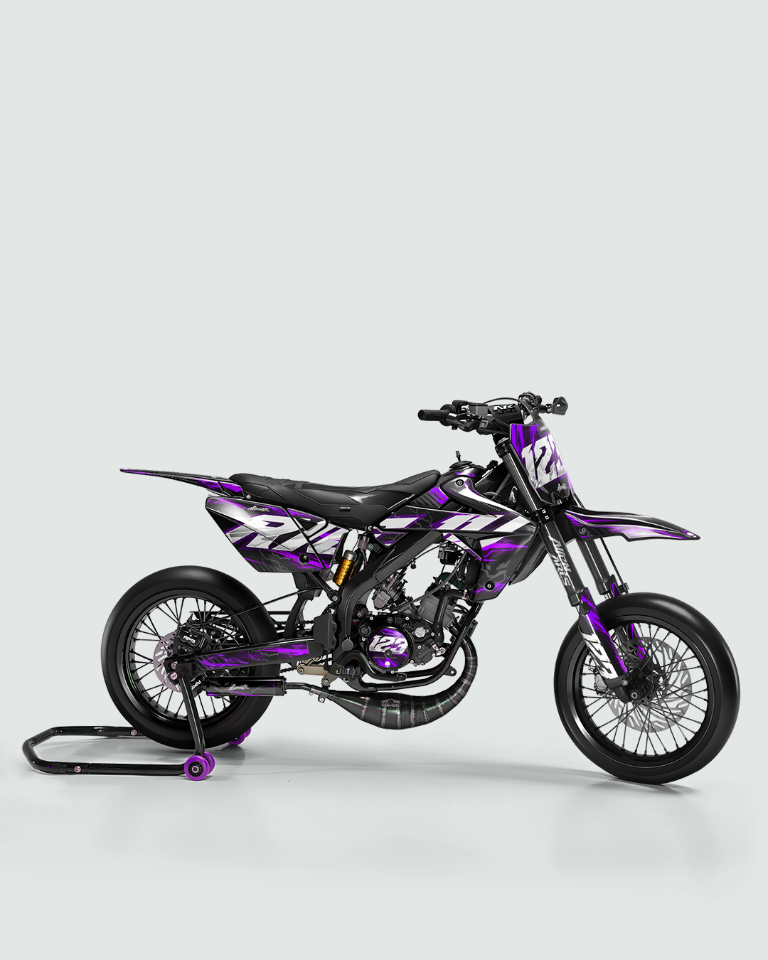 STORMX - Kit deco RIEJU 50cc - Violet — vue de côté