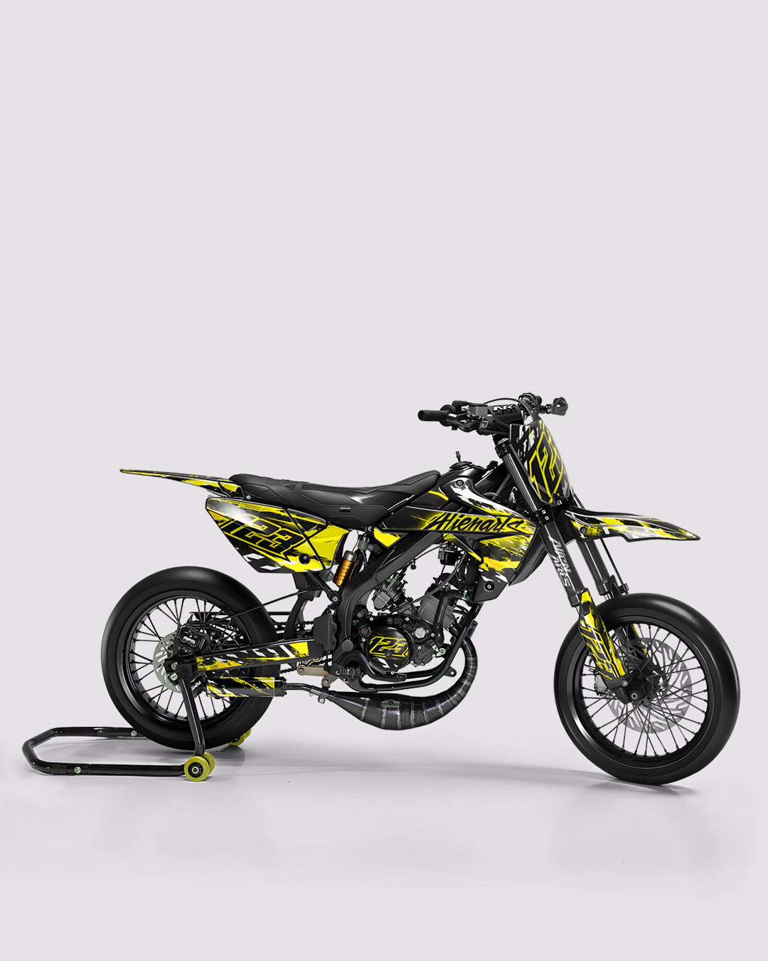 ROGUE - Kit deco RIEJU 50cc - Jaune — vue de côté