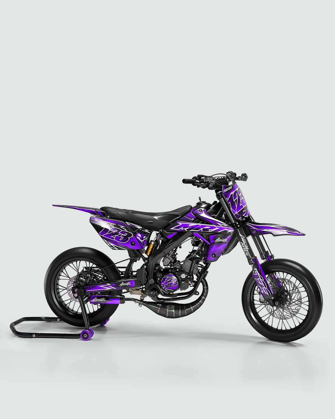 RAMPAGE - Kit deco RIEJU 50cc - Violet — vue de côté