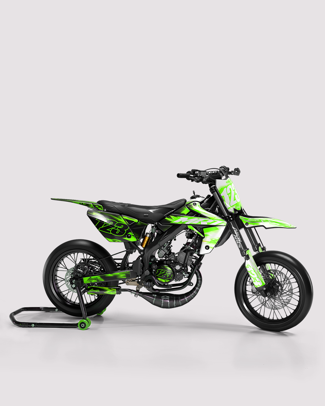 RUSH - Kit deco RIEJU 50cc - Vert — vue de côté