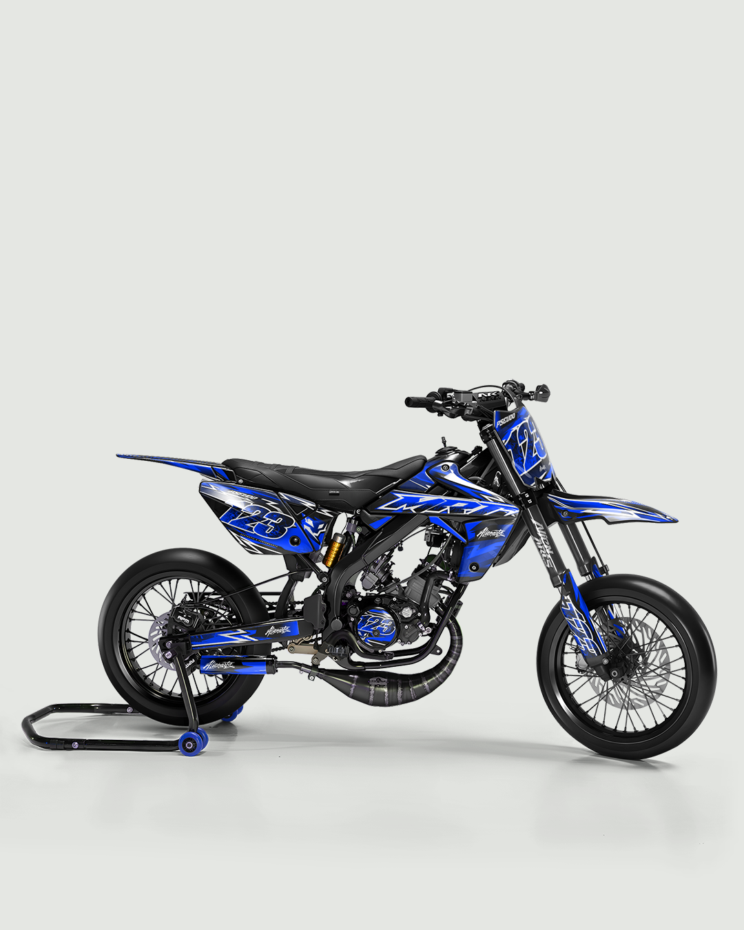 RAMPAGE - Kit deco RIEJU 50cc - Bleu — vue de côté