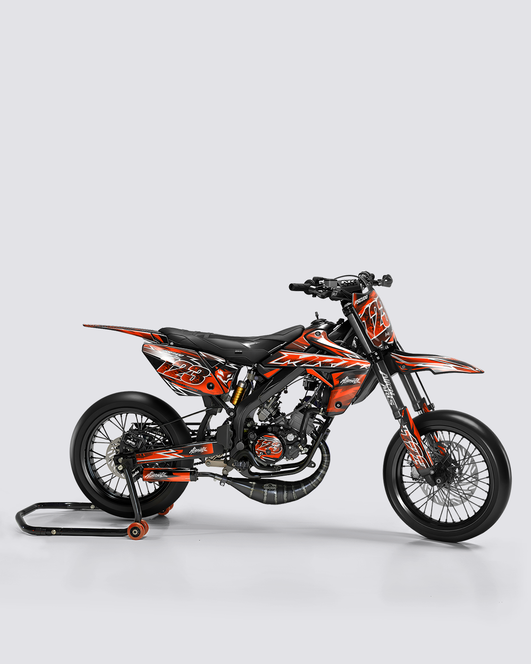 RAMPAGE - Kit deco RIEJU 50cc - Orange — vue de côté