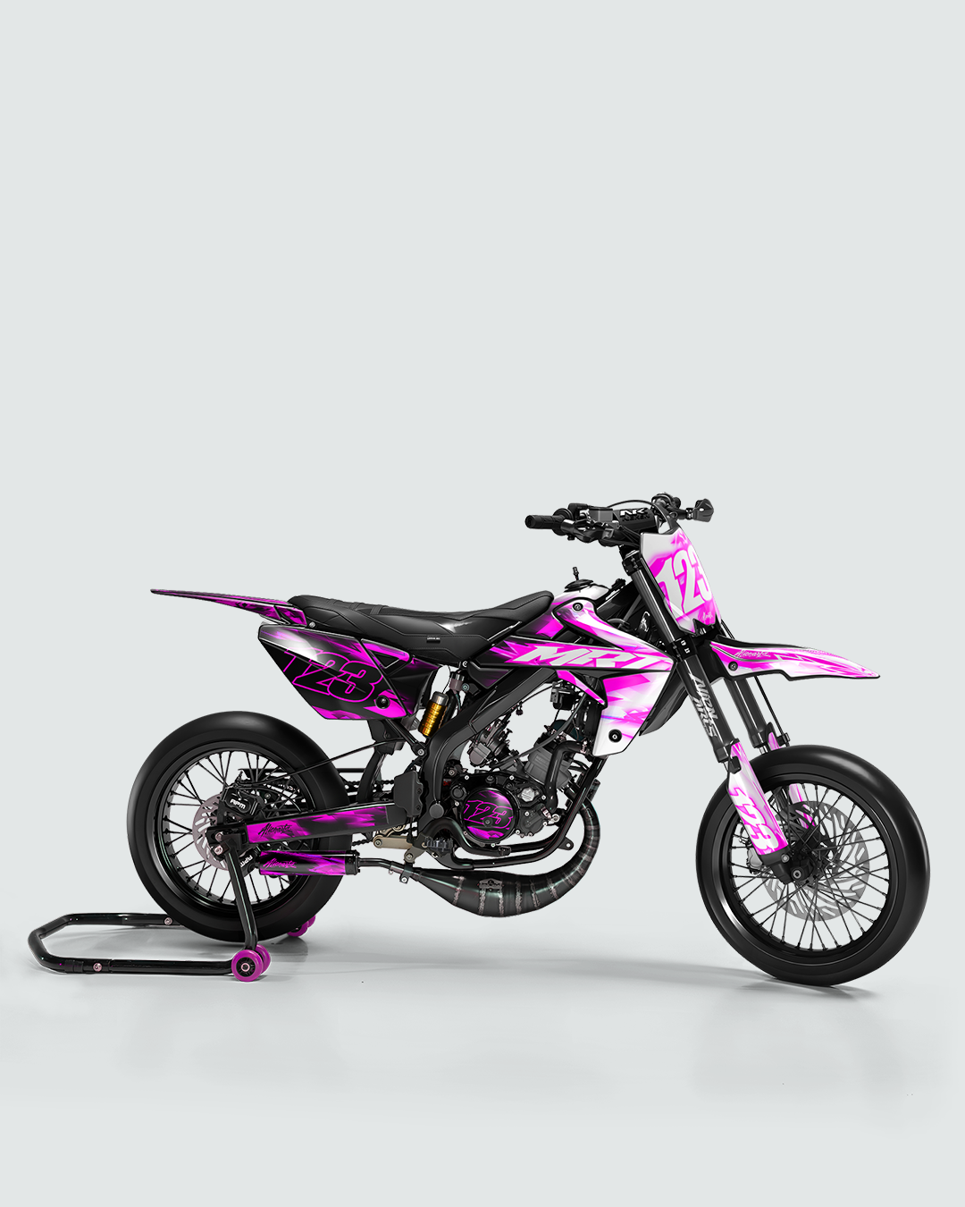 RUSH - Kit deco RIEJU 50cc - Rose — vue de côté