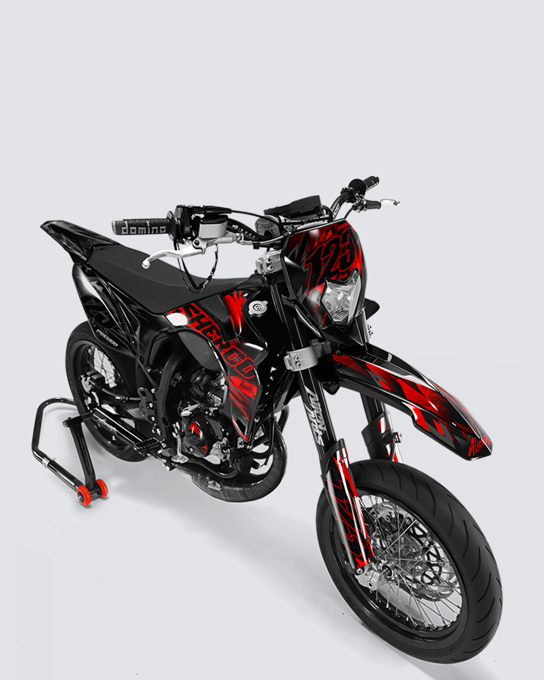 NEMESIS - Kit deco SHERCO 50cc - Rouge — vue de face