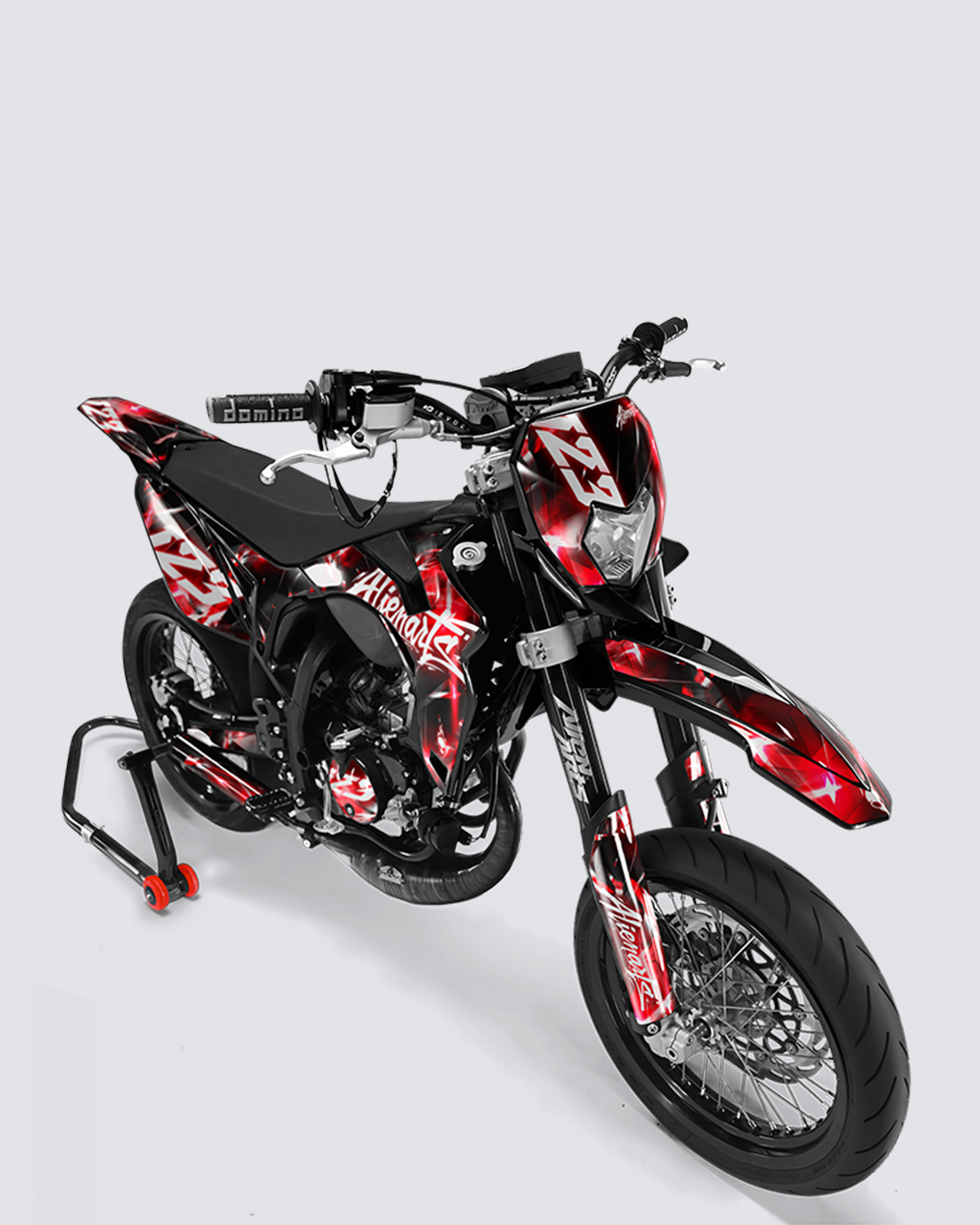 PLASMA - Kit deco SHERCO 50cc - Rouge — vue de face