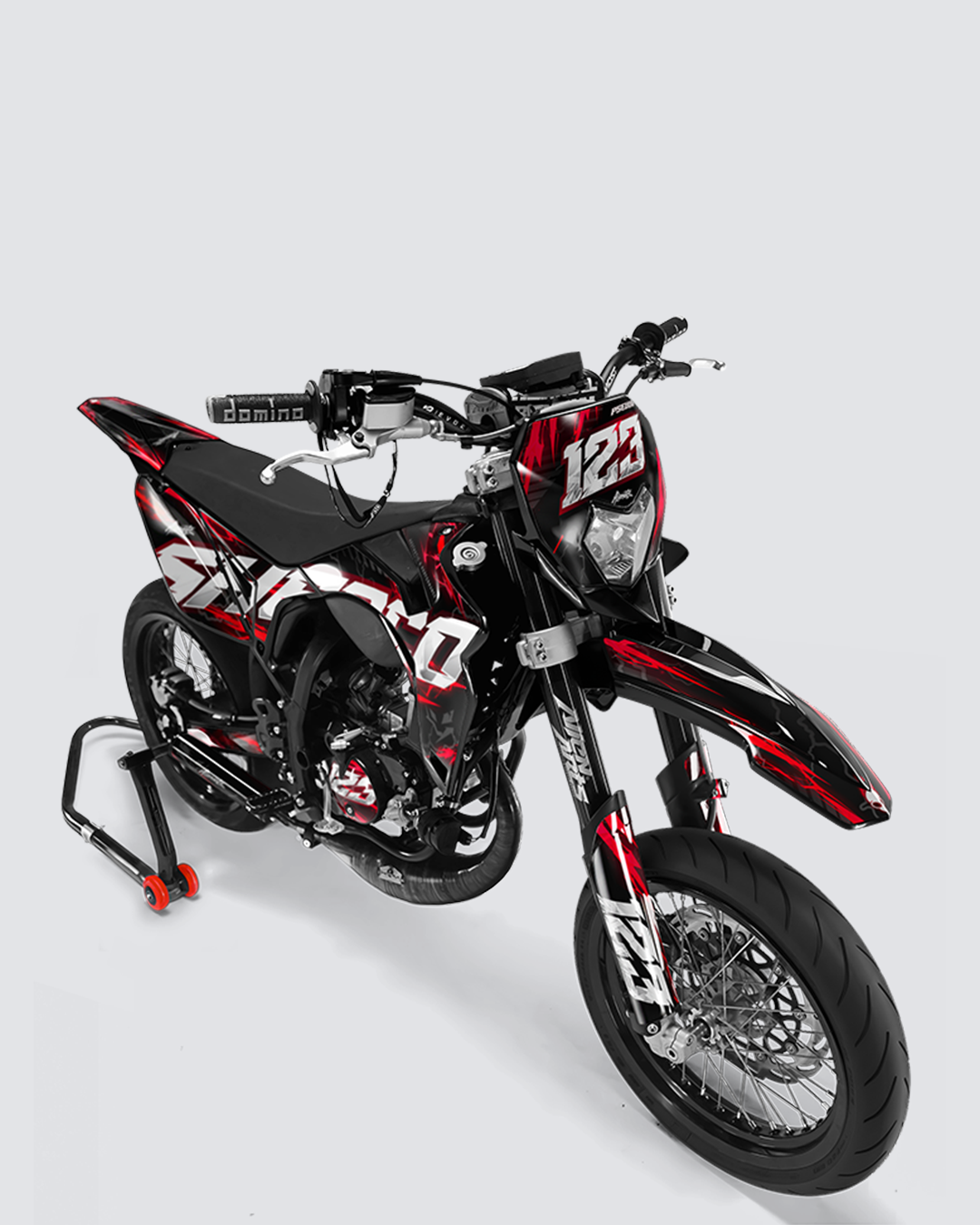STORMX - Kit deco SHERCO 50cc - Rouge — vue de face