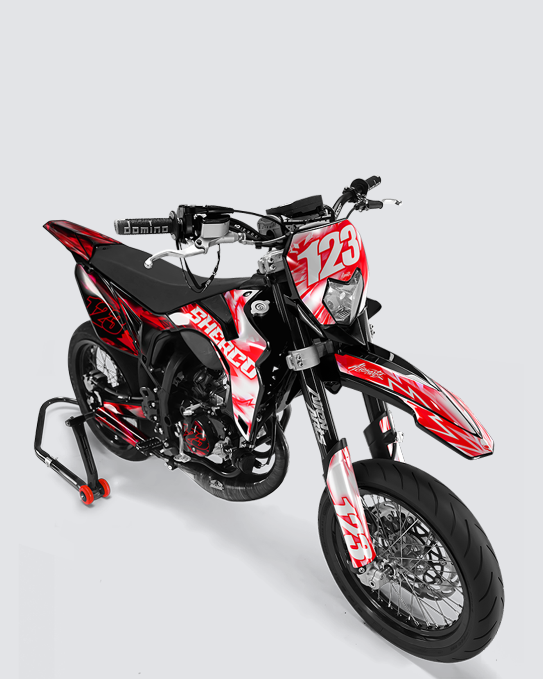 RUSH - Kit deco SHERCO 50cc - Rouge — vue de face