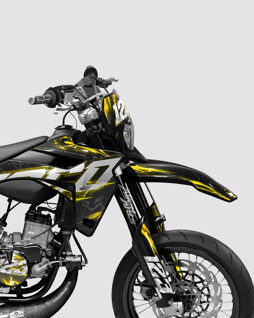 STORMX - Kit deco SHERCO 50cc - Jaune — vue de face