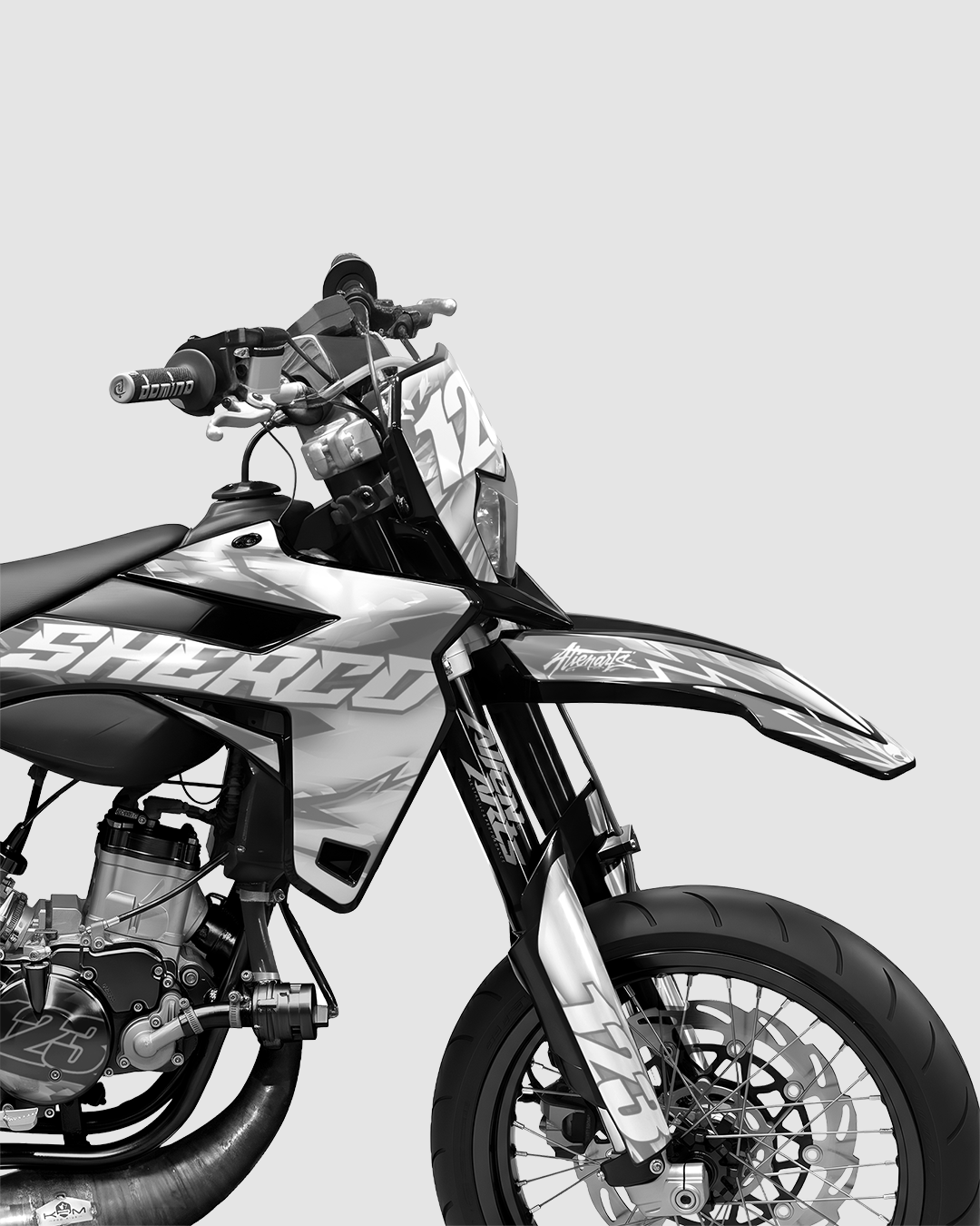 RUSH - Kit deco SHERCO 50cc - Blanc — vue de face