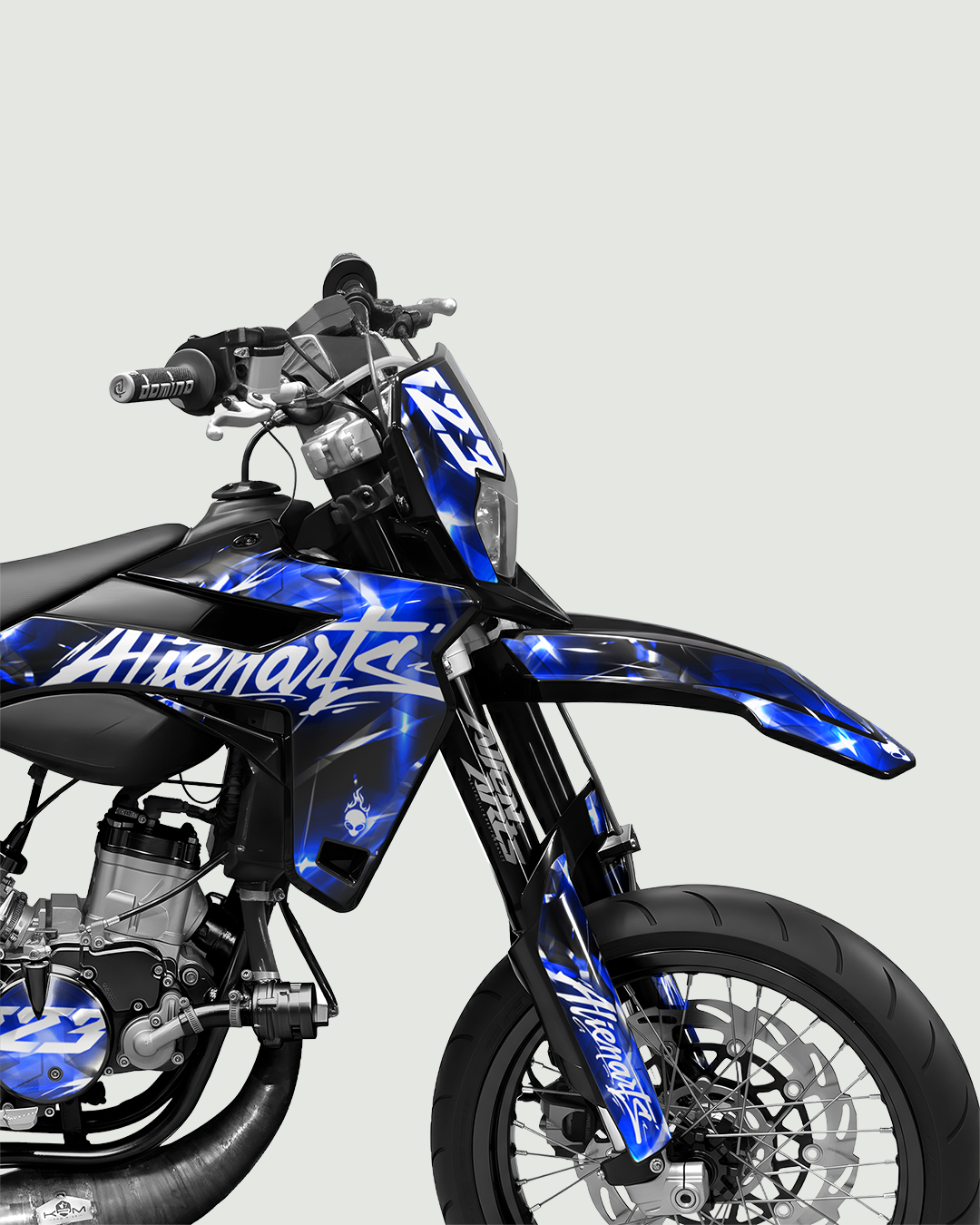 PLASMA - Kit deco SHERCO 50cc - Bleu — vue de face