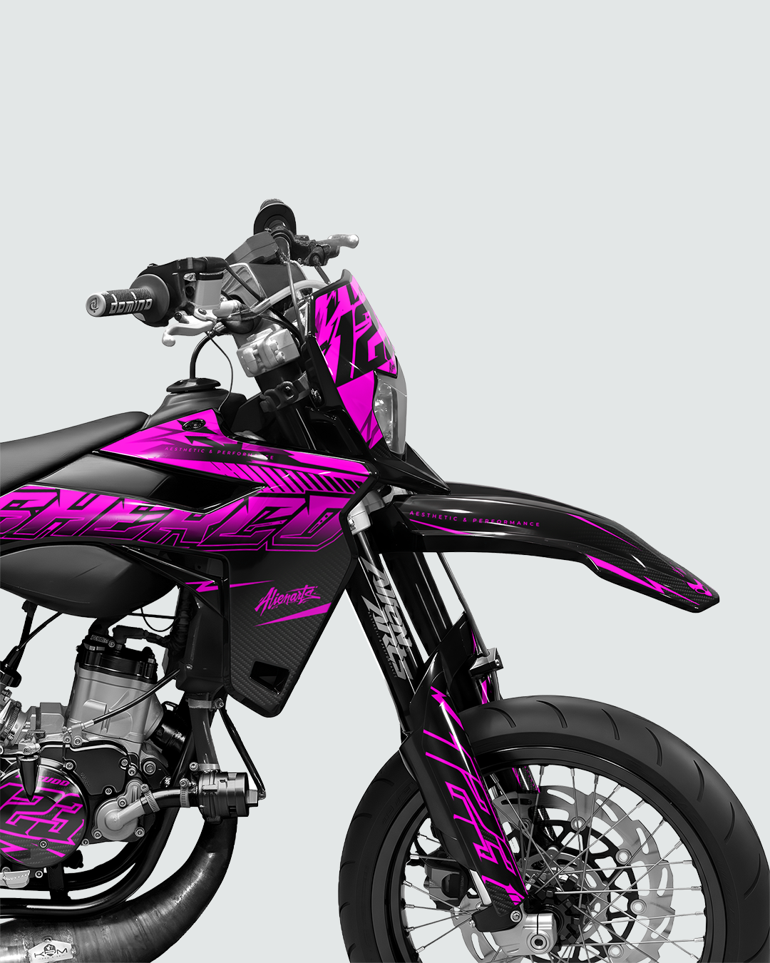 REAPER - Kit deco SHERCO 50cc - Rose — vue de face