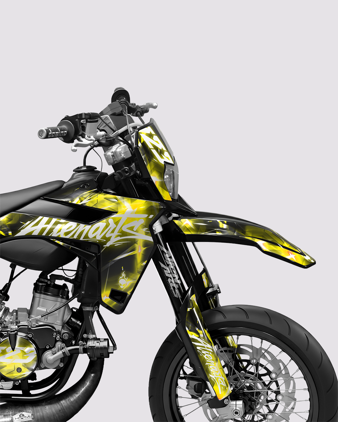 PLASMA - Kit deco SHERCO 50cc - Jaune — vue de face