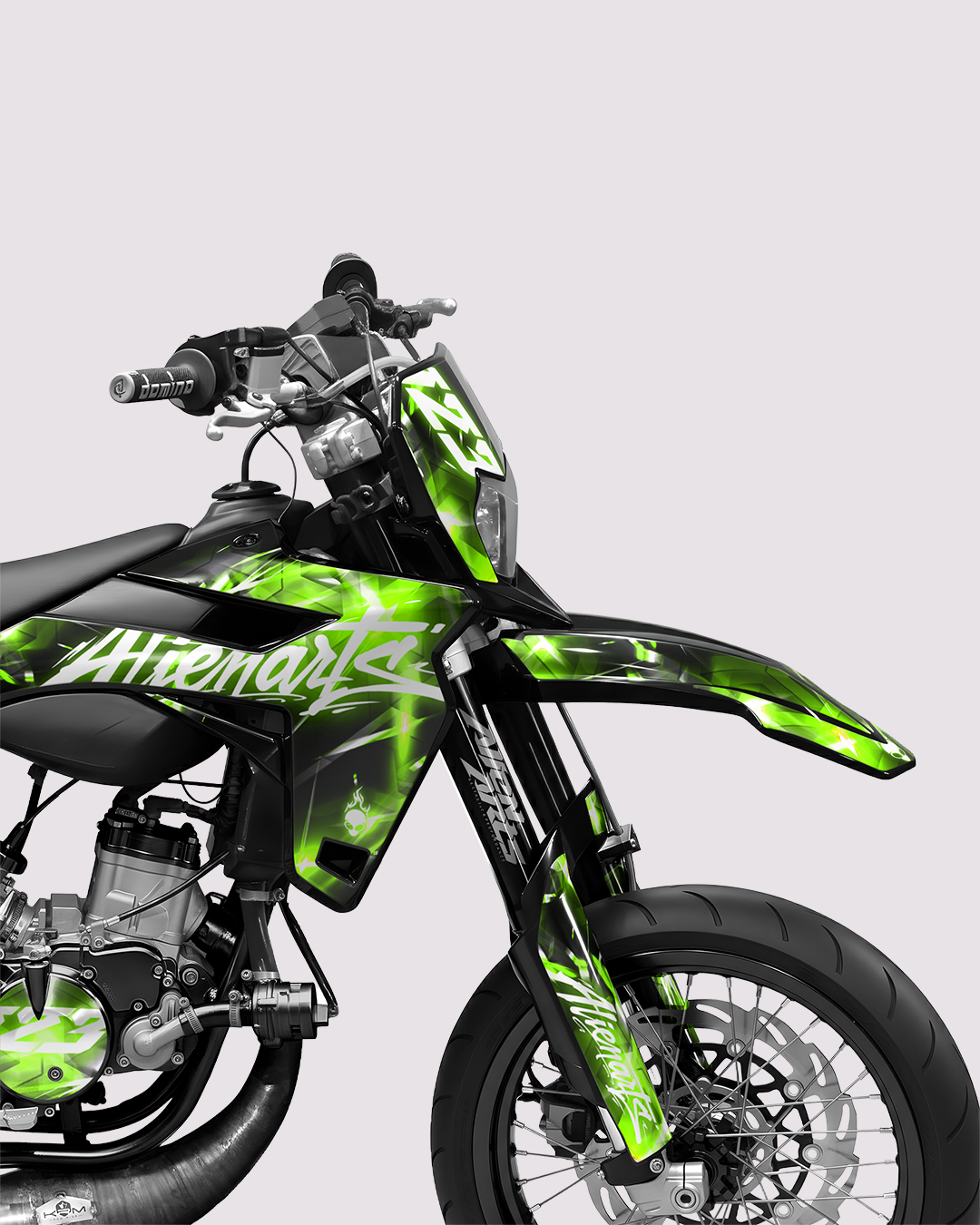 PLASMA - Kit deco SHERCO 50cc - Vert — vue de face