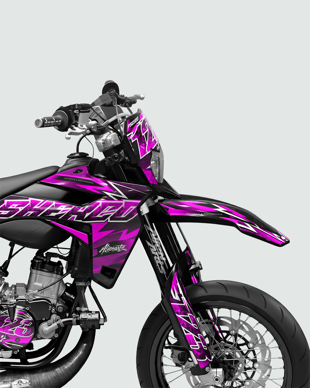 RAMPAGE - Kit deco SHERCO 50cc - Rose — vue de face
