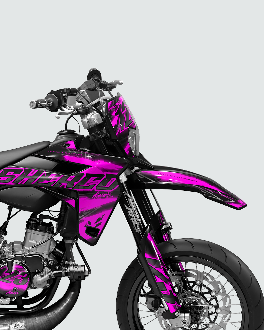RAZOR - Kit deco SHERCO 50cc - Rose — vue de face