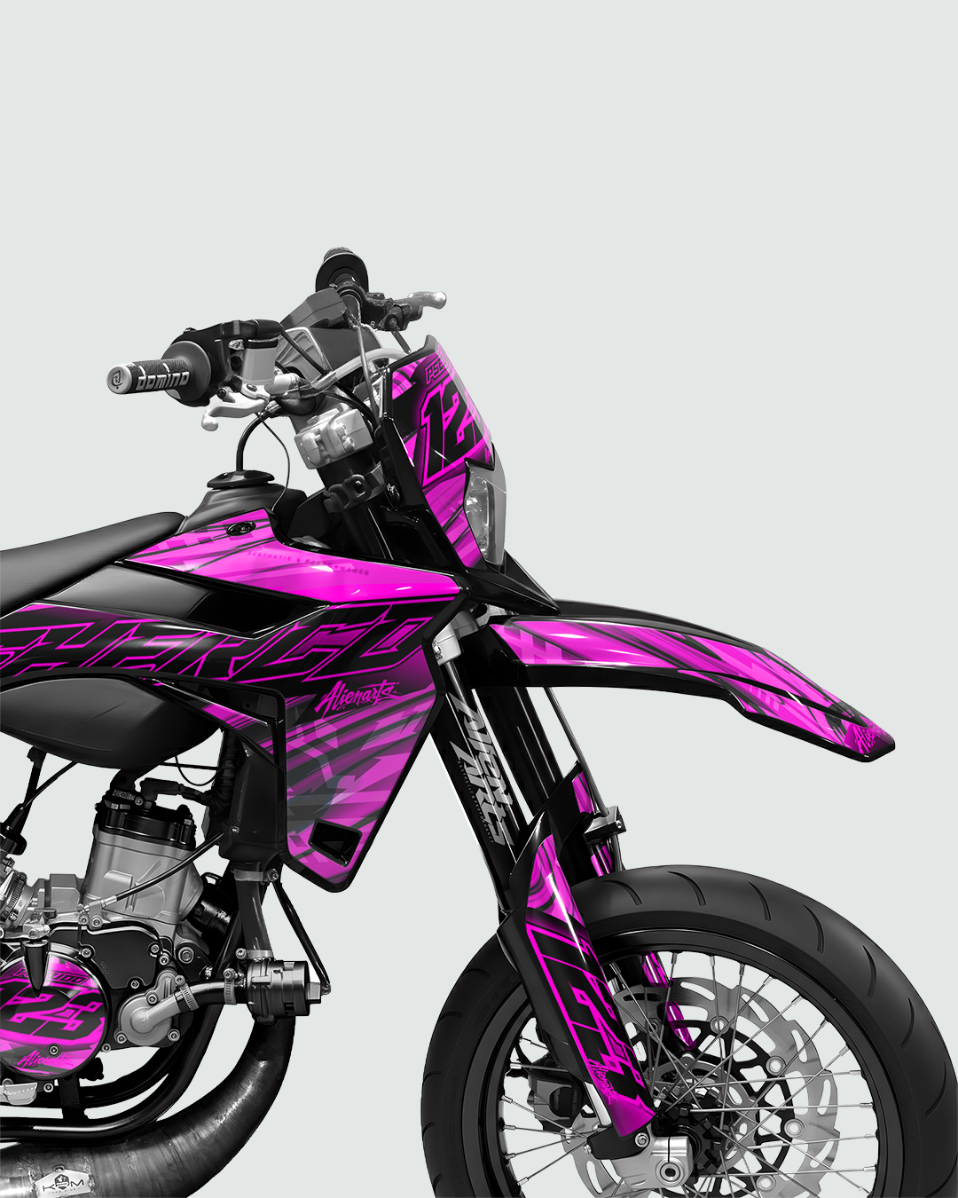 VORTEX - Kit deco SHERCO 50cc - Rose — vue de face