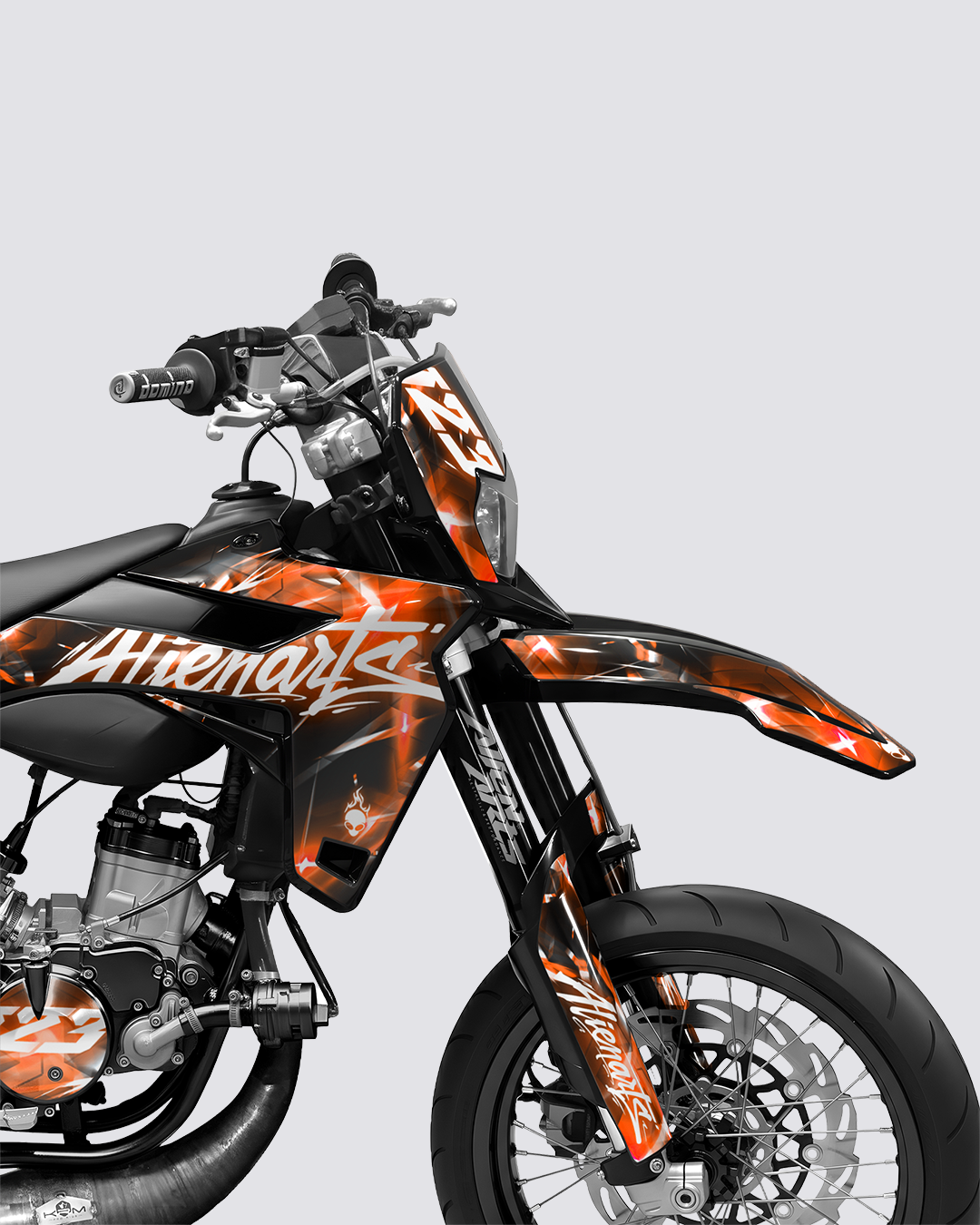 PLASMA - Kit deco SHERCO 50cc - Orange — vue de face