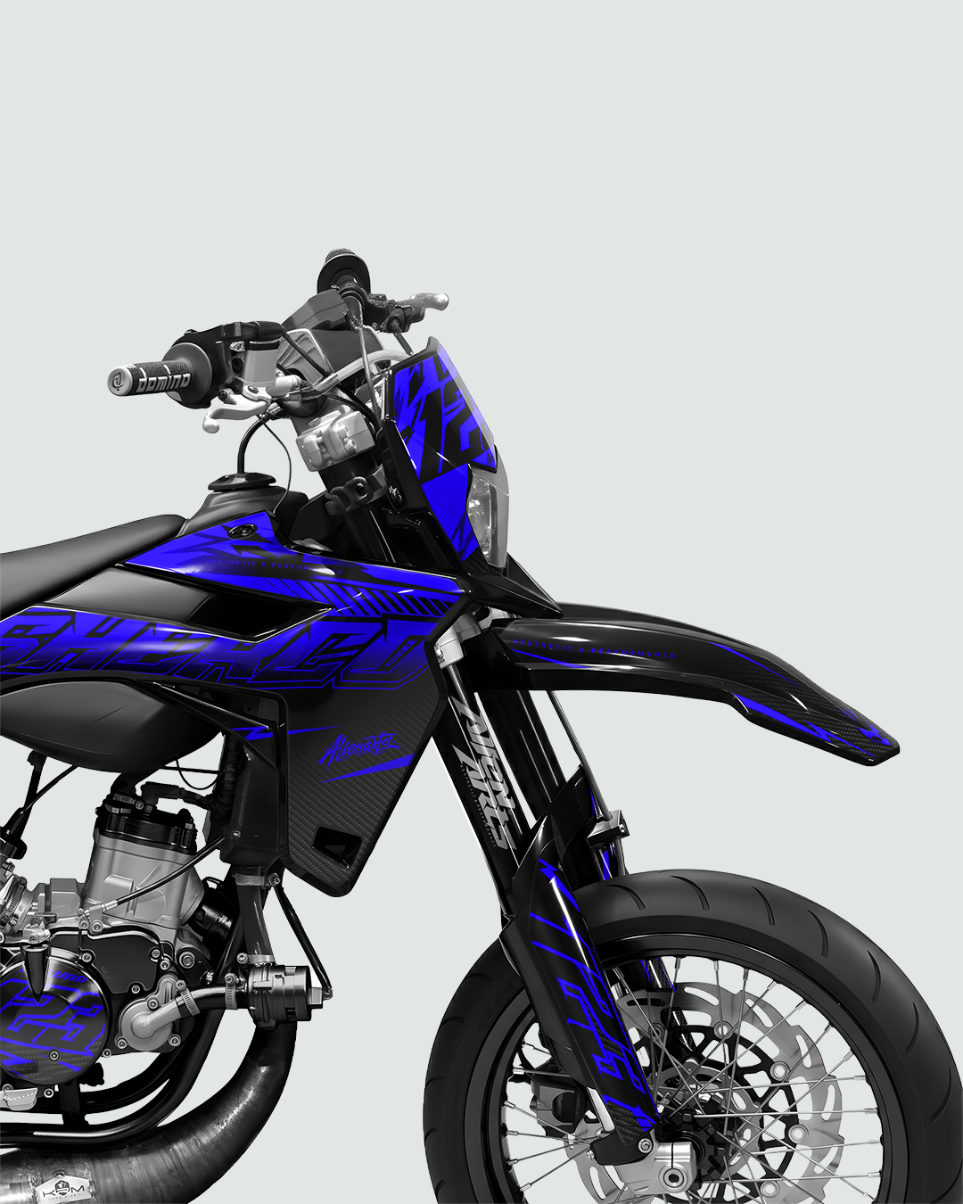 REAPER - Kit deco SHERCO 50cc - Bleu — vue de face