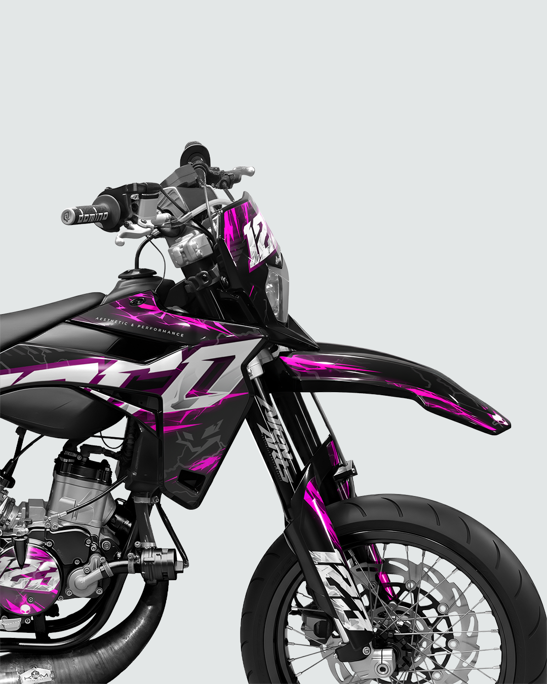 STORMX - Kit deco SHERCO 50cc - Rose — vue de face