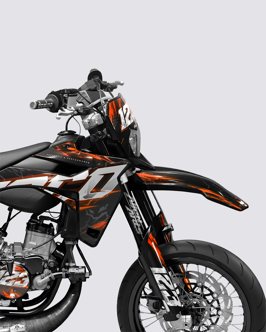 STORMX - Kit deco SHERCO 50cc - Orange — vue de face