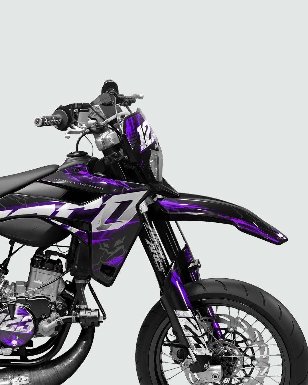 STORMX - Kit deco SHERCO 50cc - Violet — vue de face