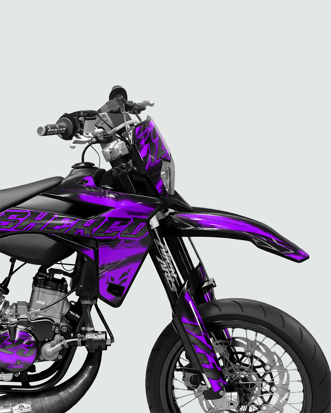 RAZOR - Kit deco SHERCO 50cc - Violet — vue de face