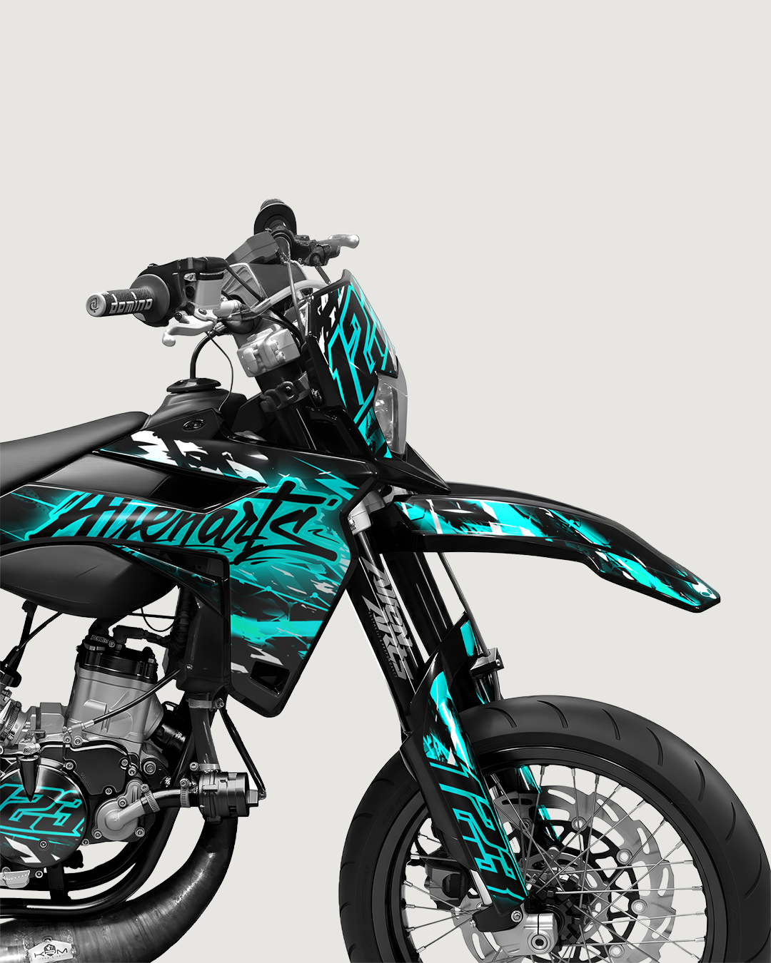 ROGUE - Kit deco SHERCO 50cc - Turquoise — vue de face