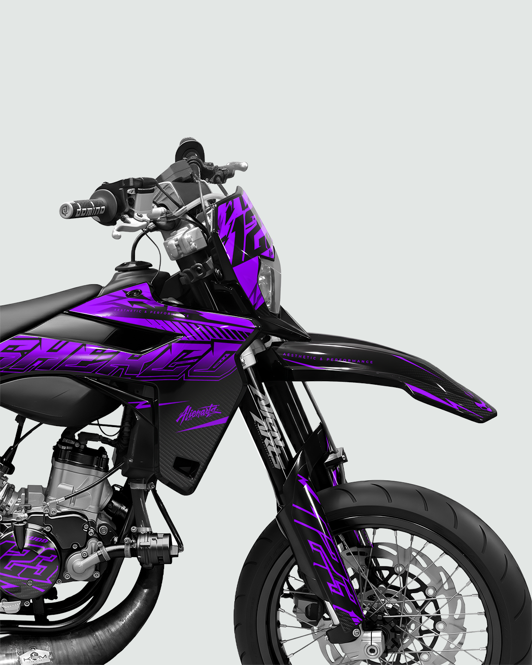 REAPER - Kit deco SHERCO 50cc - Violet — vue de face