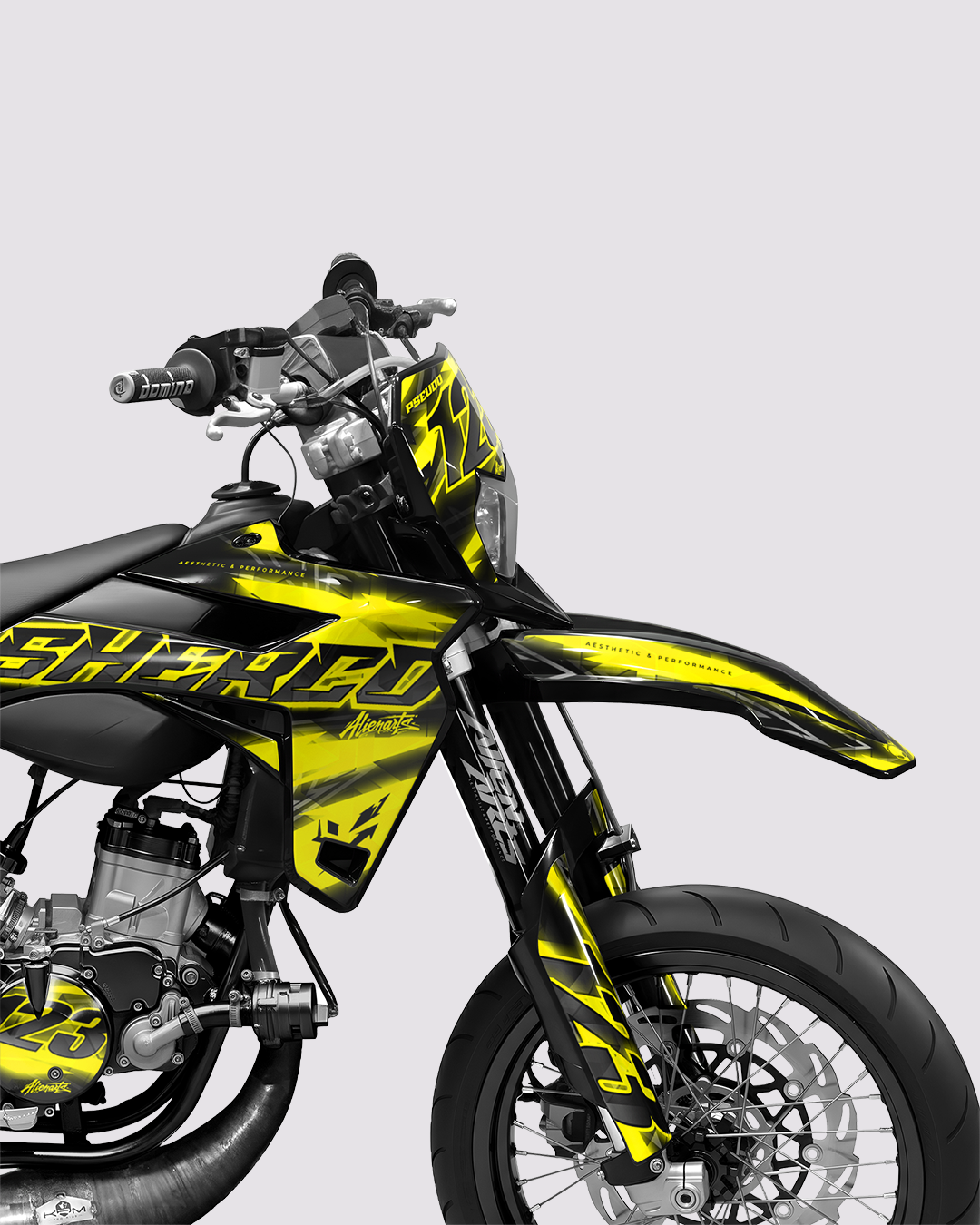 RAZOR - Kit deco SHERCO 50cc - Jaune — vue de face