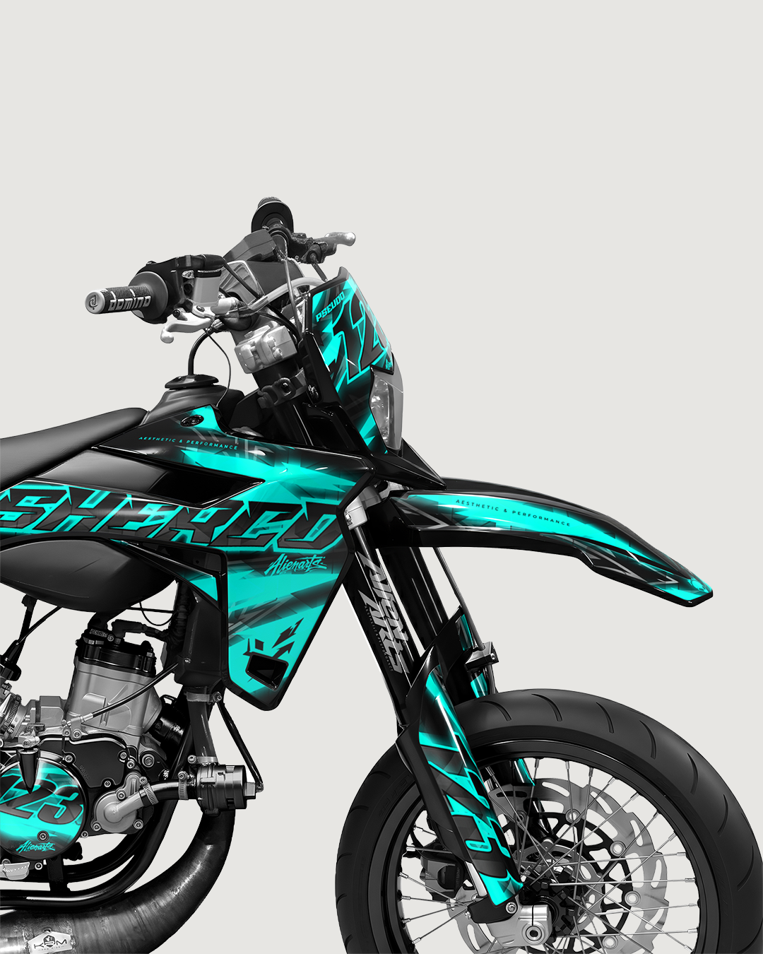 RAZOR - Kit deco SHERCO 50cc - Turquoise — vue de face