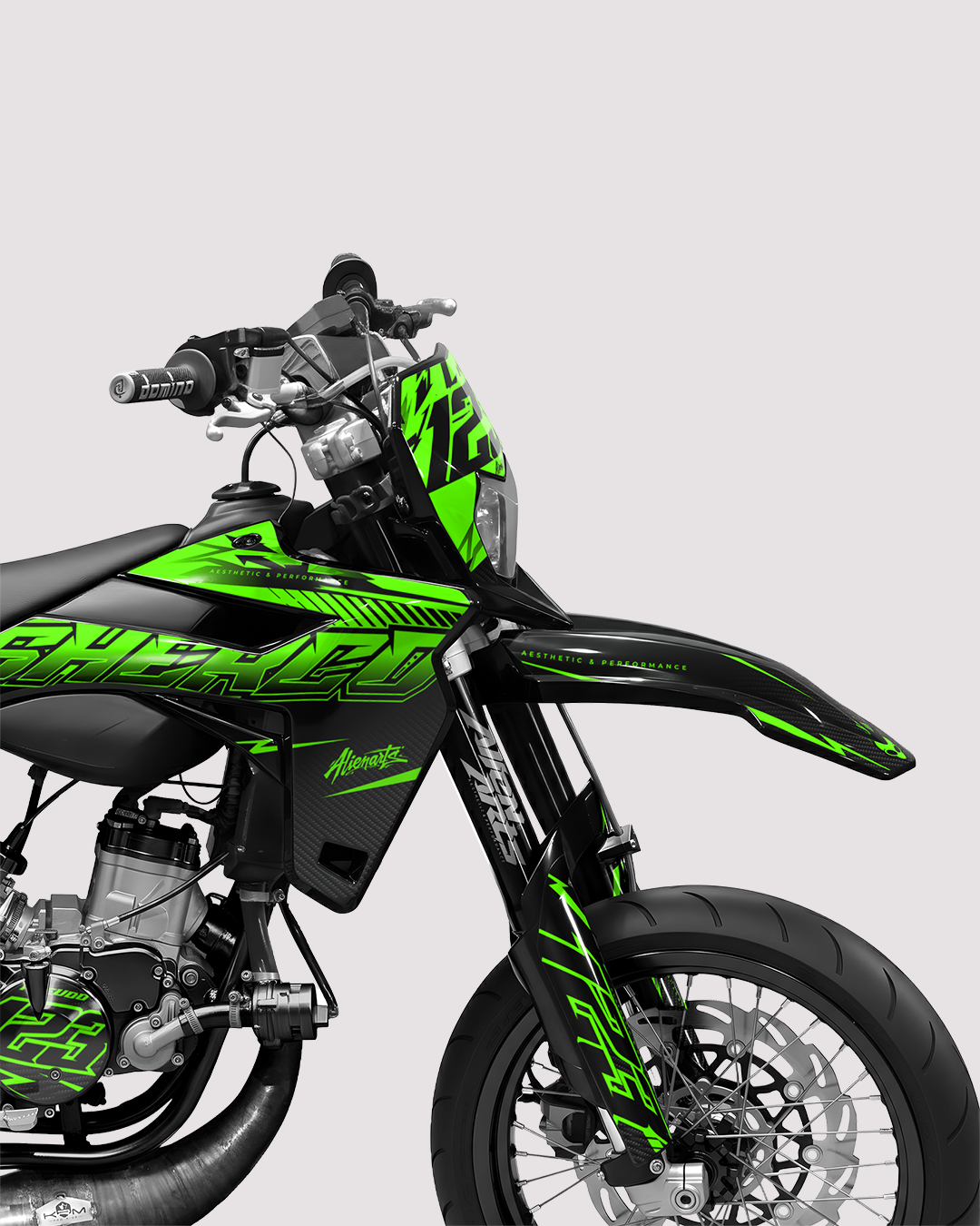 REAPER - Kit deco SHERCO 50cc - Vert — vue de face