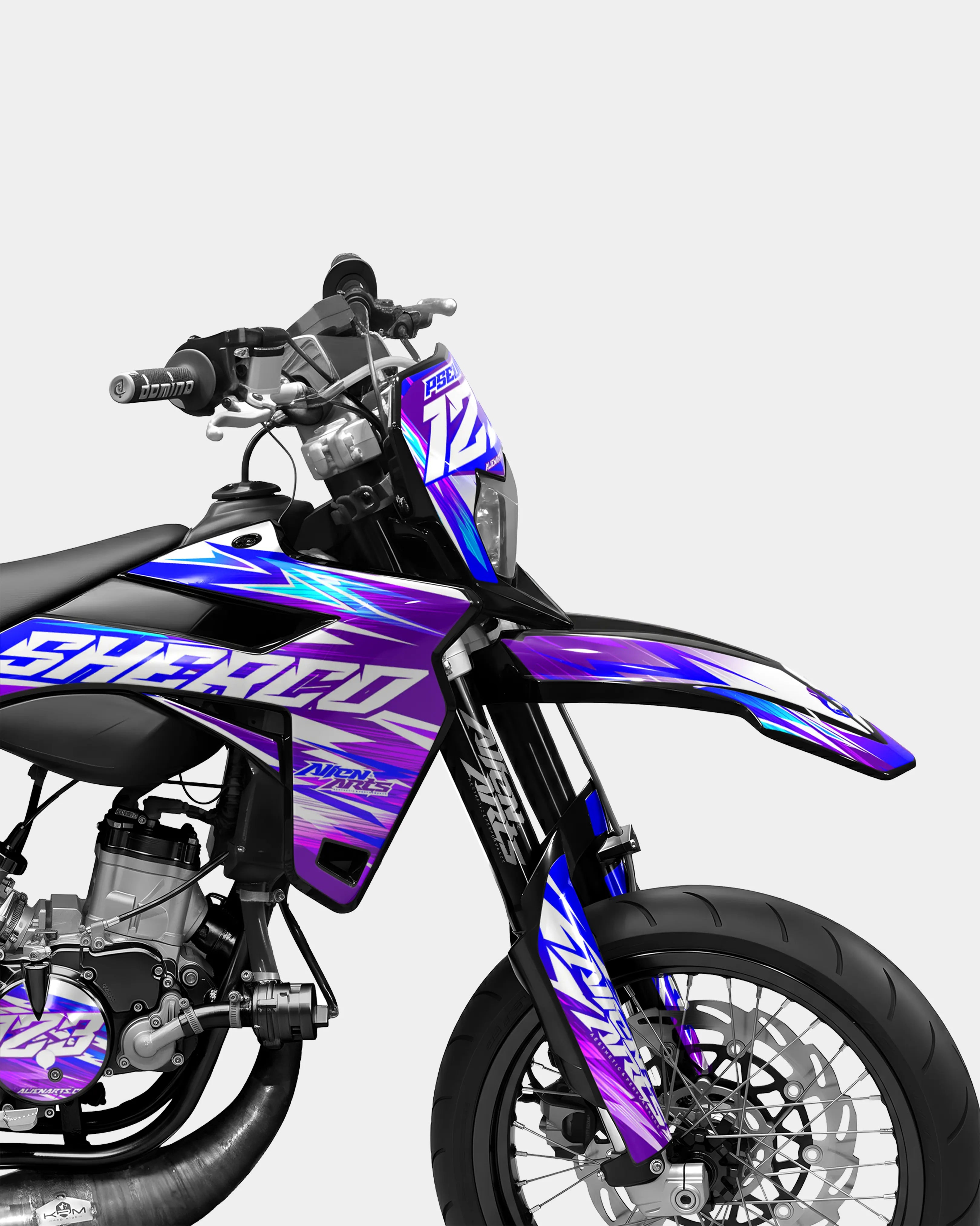AUROPE - Kit deco SHERCO 50cc - Violet Bleu