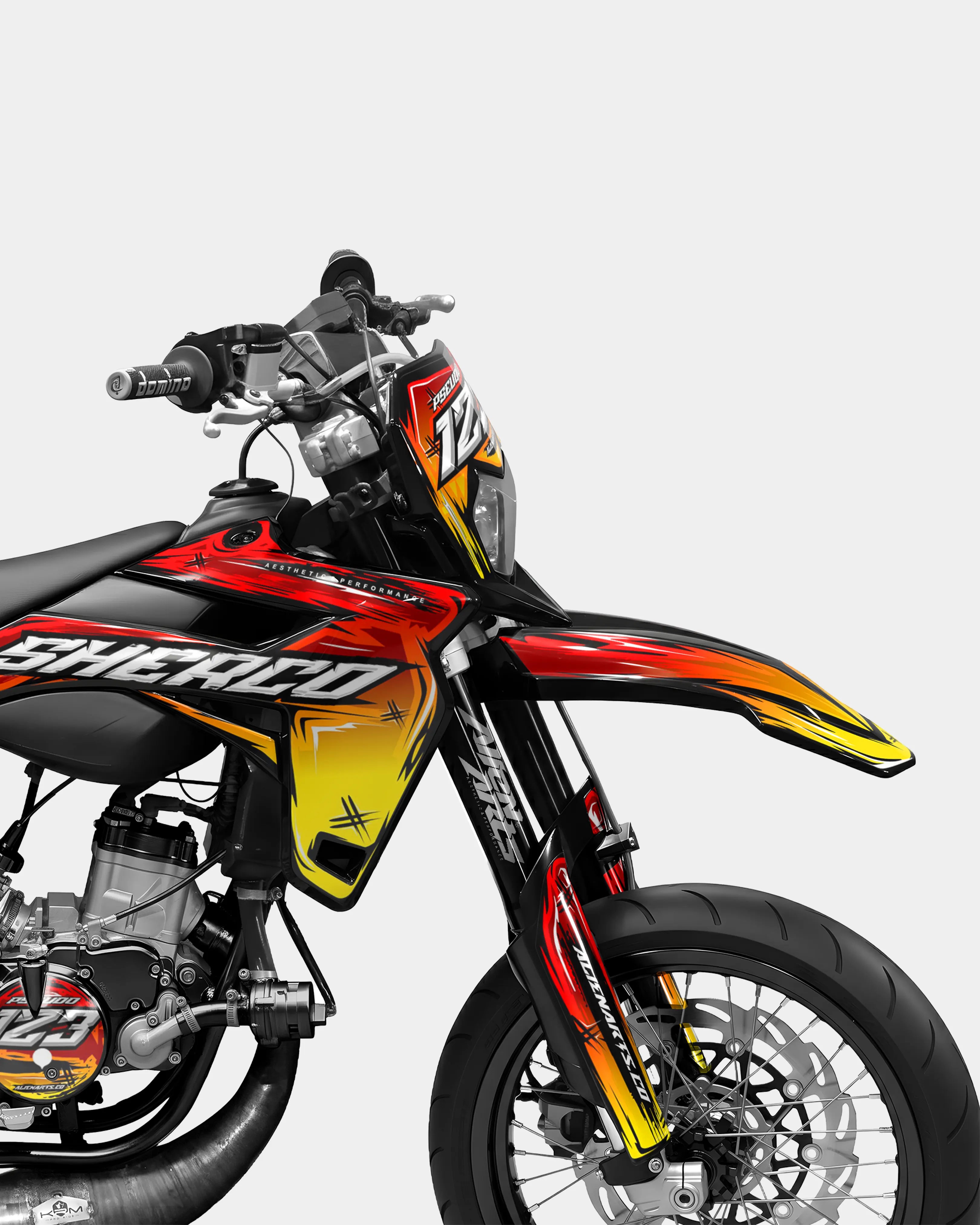 PAVO - Kit decorativo SHERCO 50cc - Rojo Amarillo