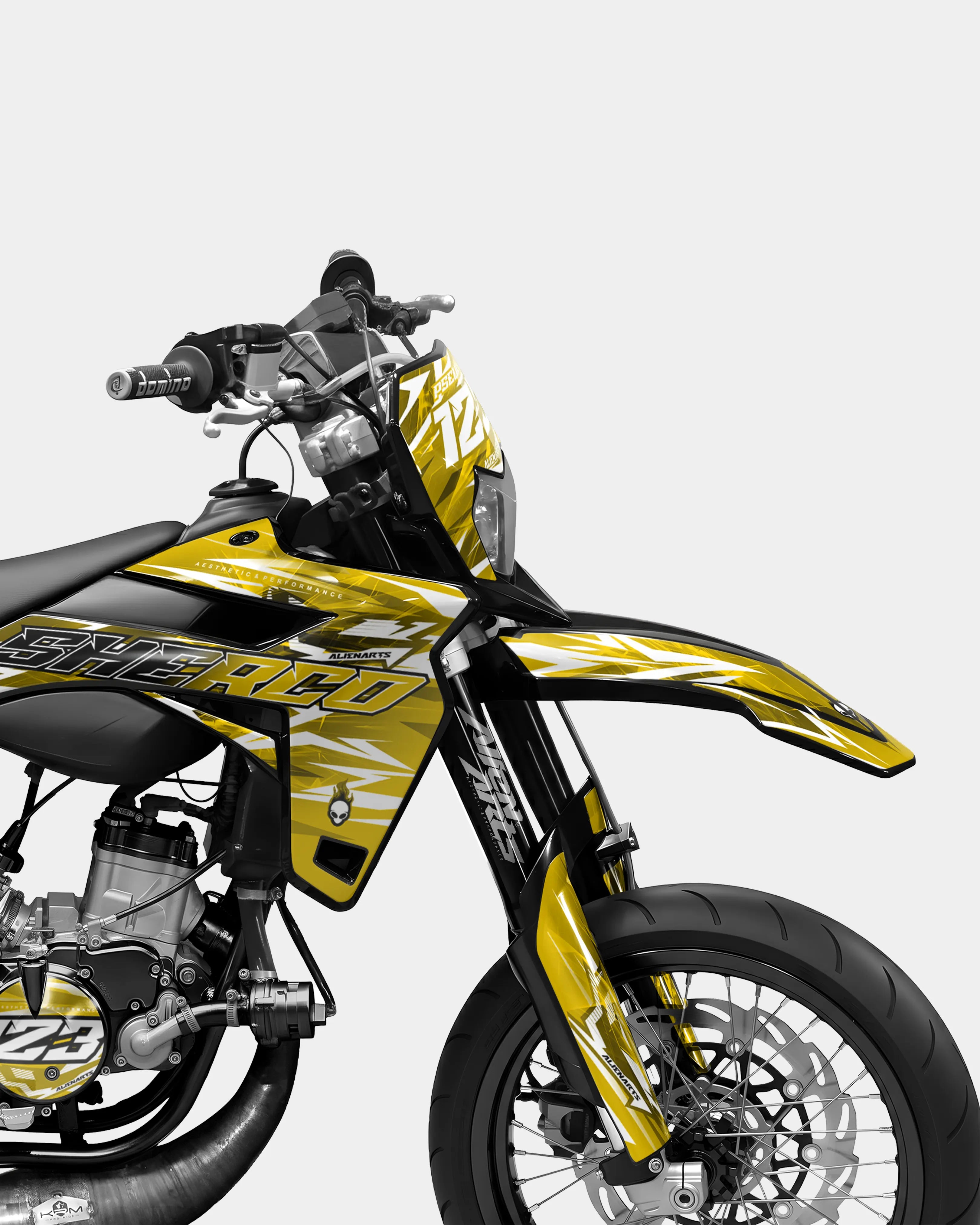 PLUME - Kit deco SHERCO 50cc - Jaune foncé