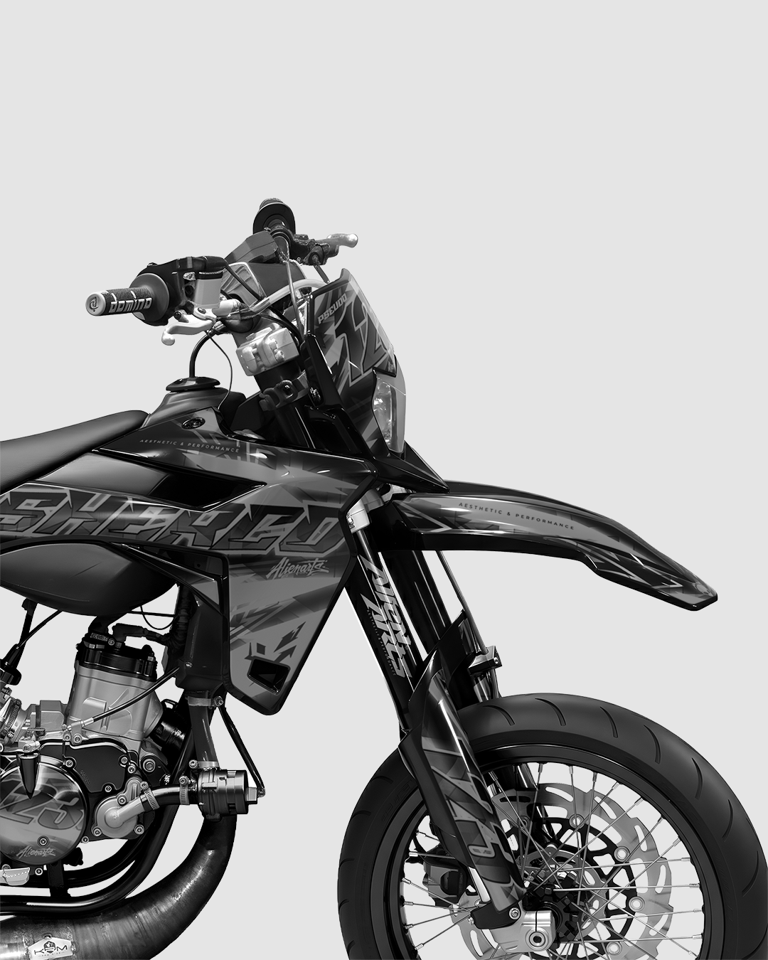 RAZOR - Kit deco SHERCO 50cc - Blanc — vue de face