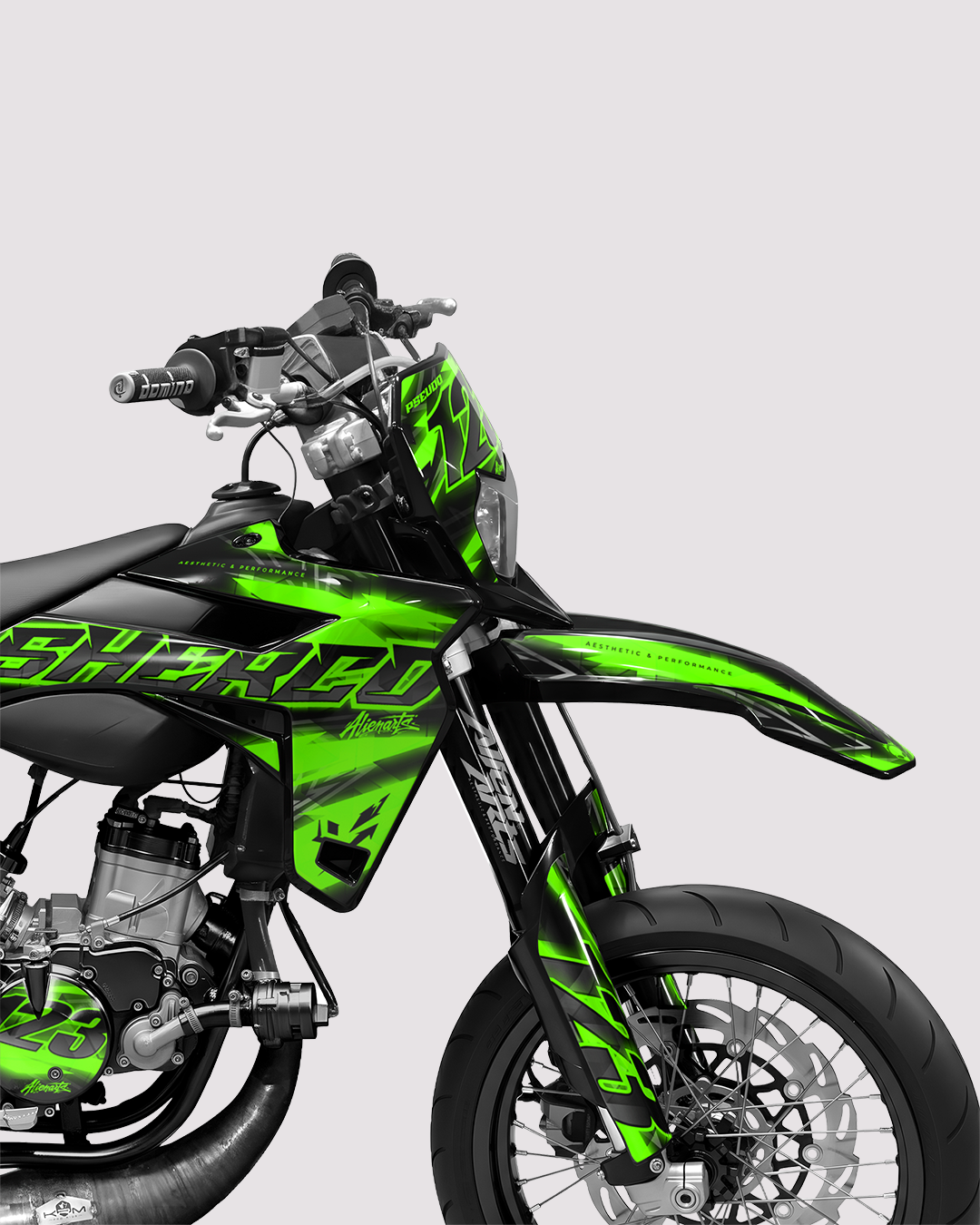 RAZOR - Kit deco SHERCO 50cc - Vert — vue de face