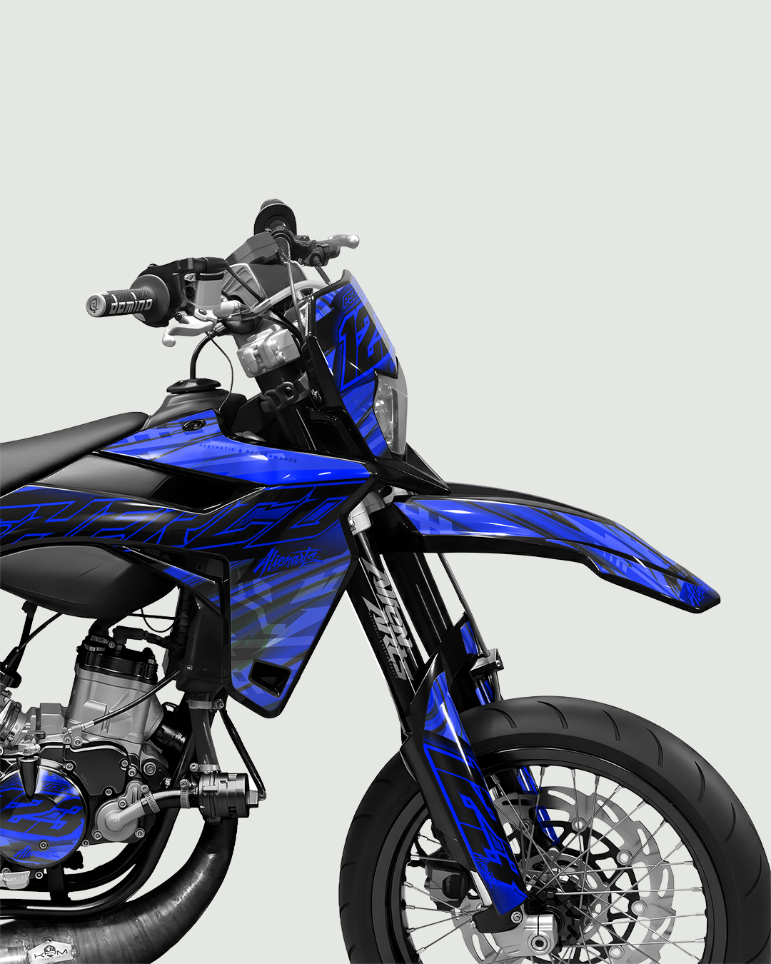 VORTEX - Kit deco SHERCO 50cc - Bleu — vue de face