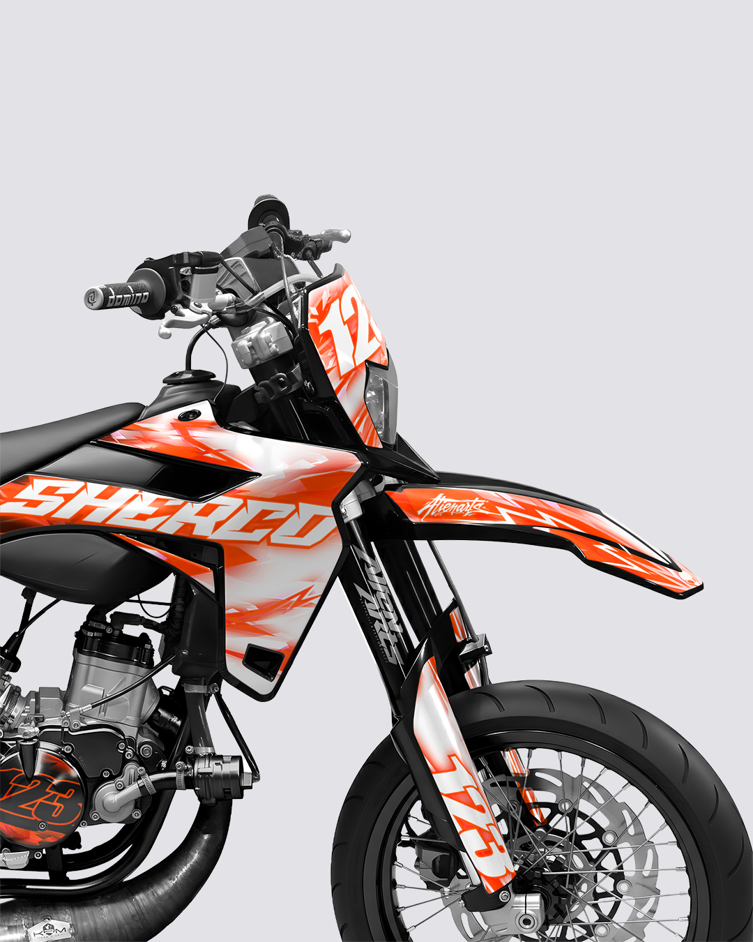 RUSH - Kit deco SHERCO 50cc - Orange — vue de face