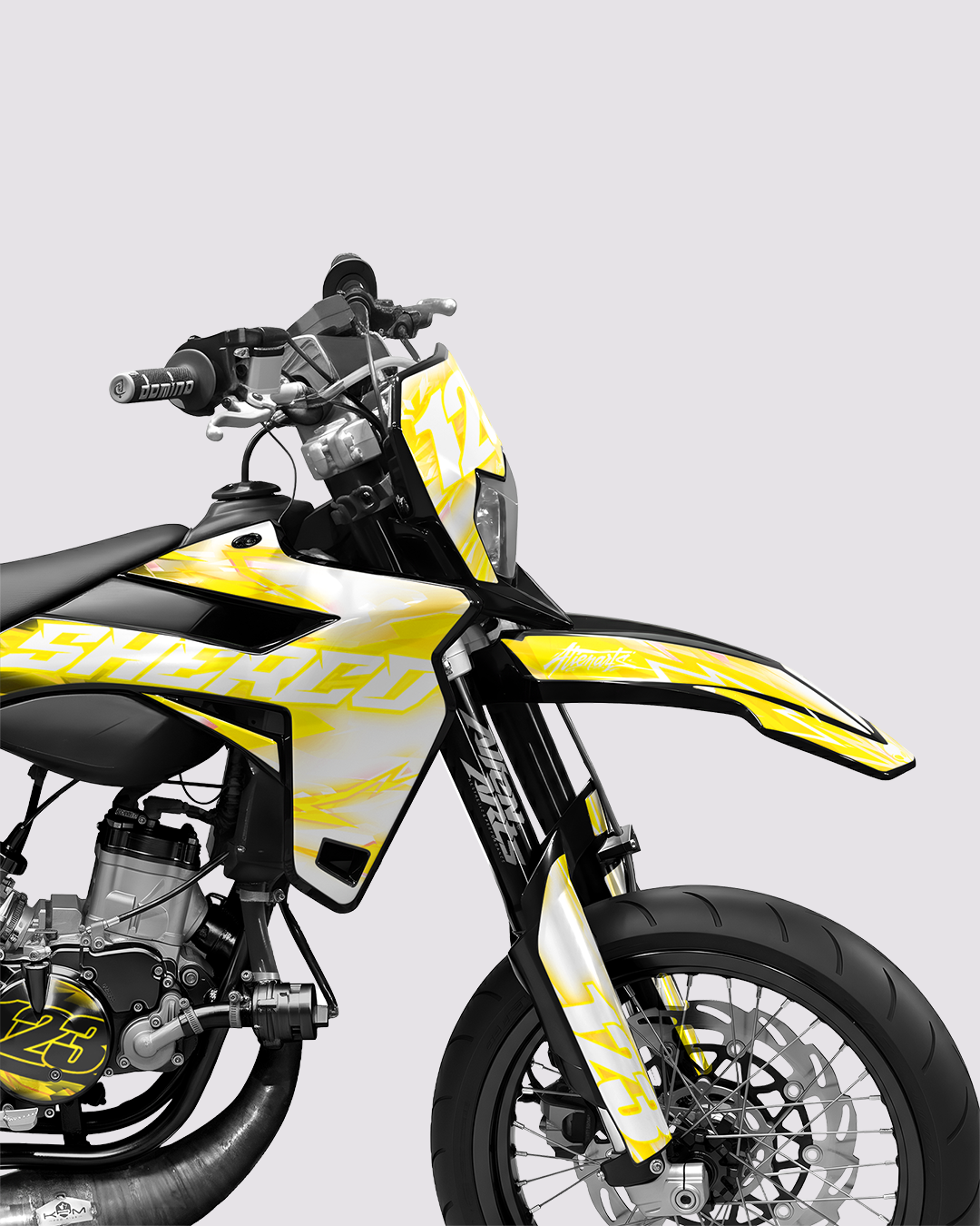 RUSH - Kit deco SHERCO 50cc - Jaune — vue de face